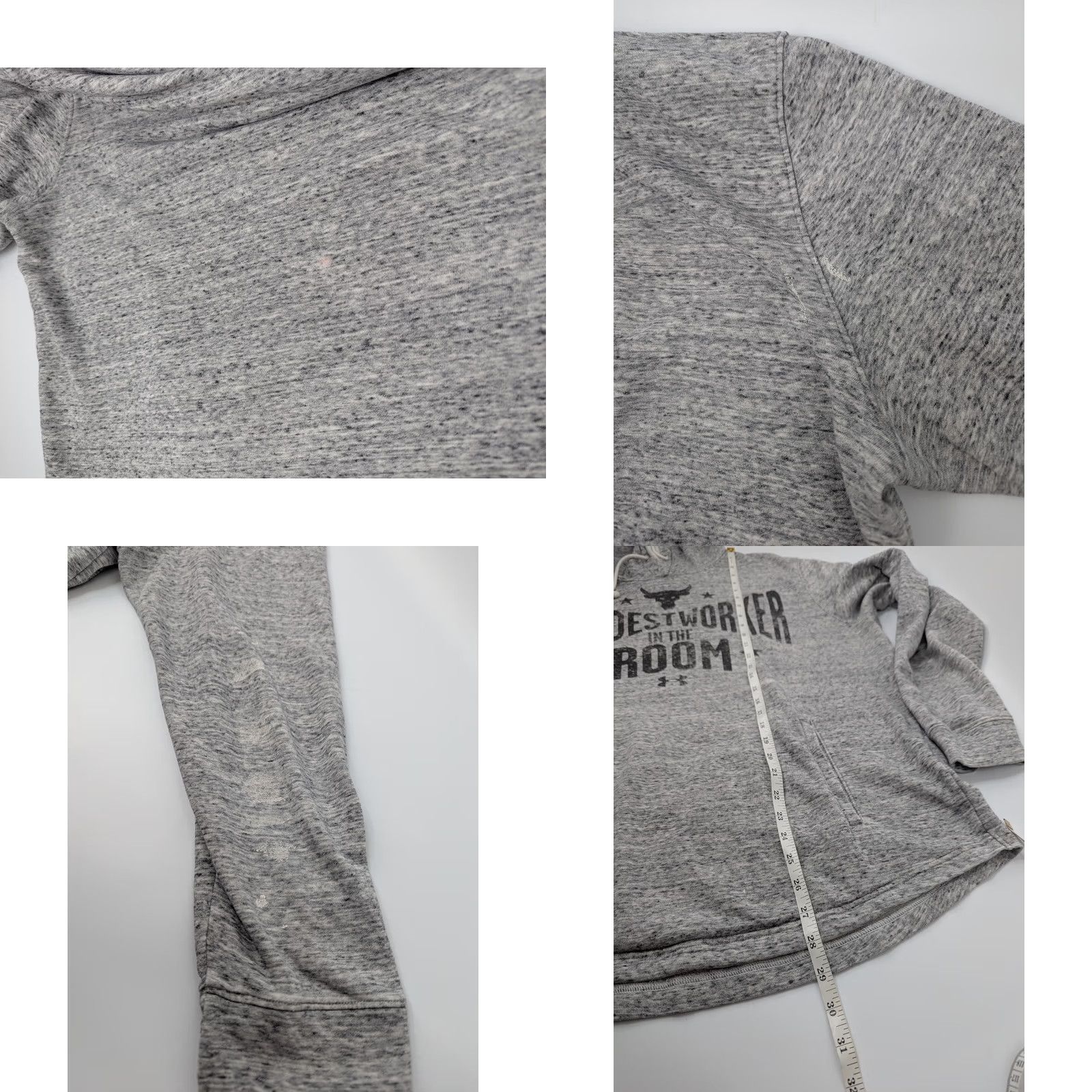 Under Armour Under Armour Project Rock Hoodie Mens XL Grey Hardest Worker In The Room Gym Size US XL / EU 56 / 4 - 8 Thumbnail