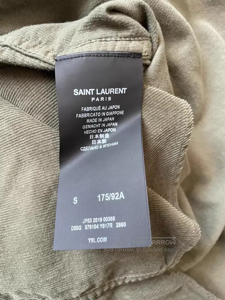 Saint Laurent Paris Saint Laurent Paris Olive Green Corduroy Pocket Shirt Size US S / EU 44-46 / 1 - 5 Thumbnail