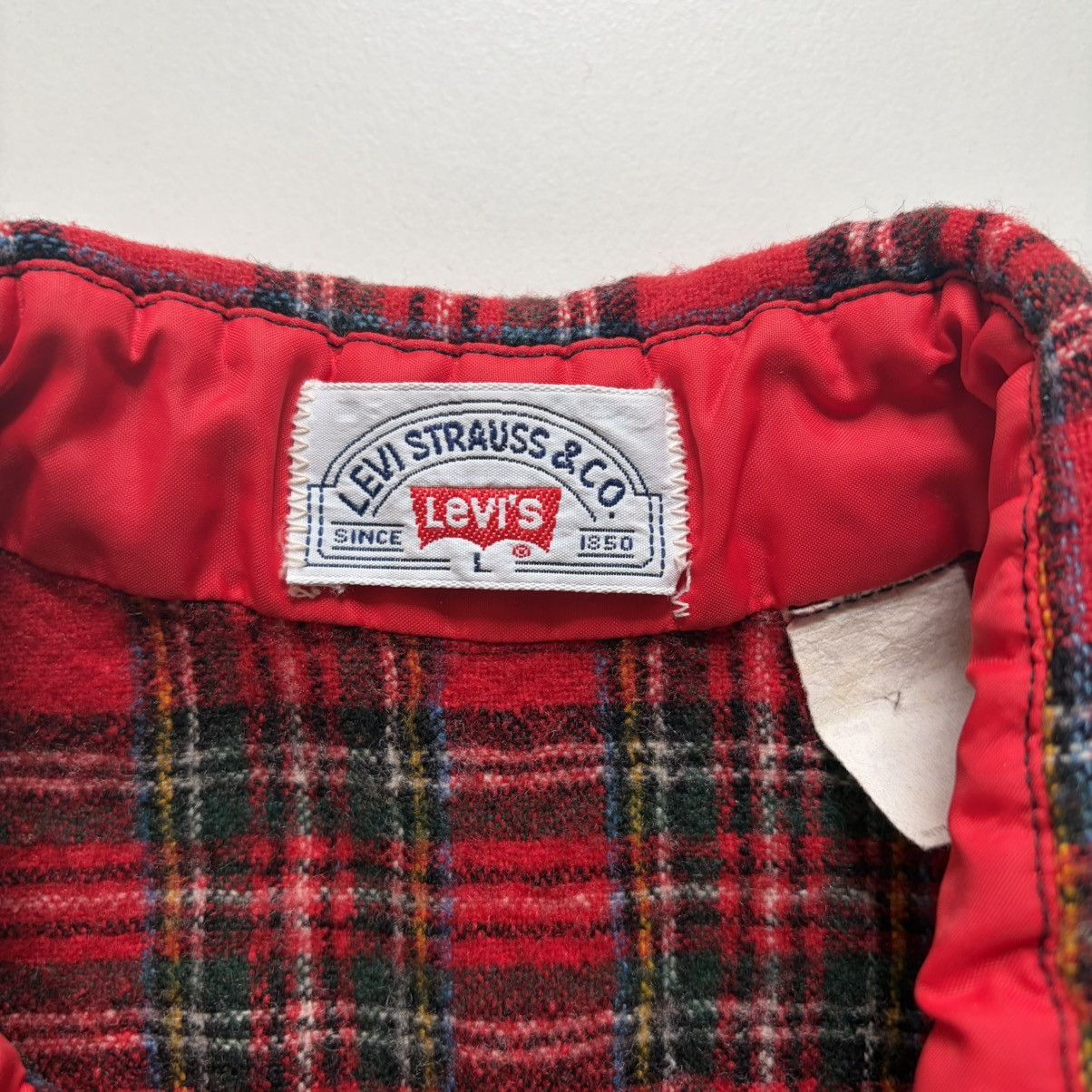 Levi's Vintage 1980s 80s Levi’s Plaid Wool Blend Flannel Shirt L Size US L / EU 52-54 / 3 - 3 Thumbnail