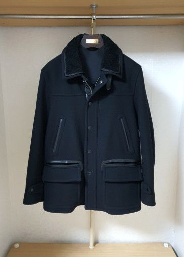 Tom Ford o1sm1stk0824 Sharing Collar Melton Wool Driving Coat Size US M / EU 48-50 / 2 - 1 Thumbnail