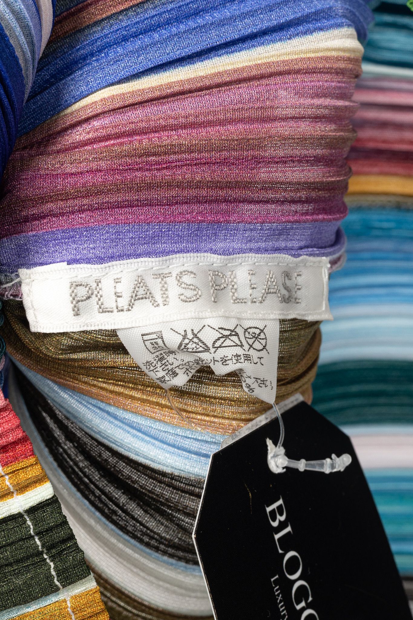 Pleats Please Issey Miyake Pleats Please Issey Miyake Striped Buttoned Tie-Neck Top Size M / US 6-8 / IT 42-44 - 8 Thumbnail