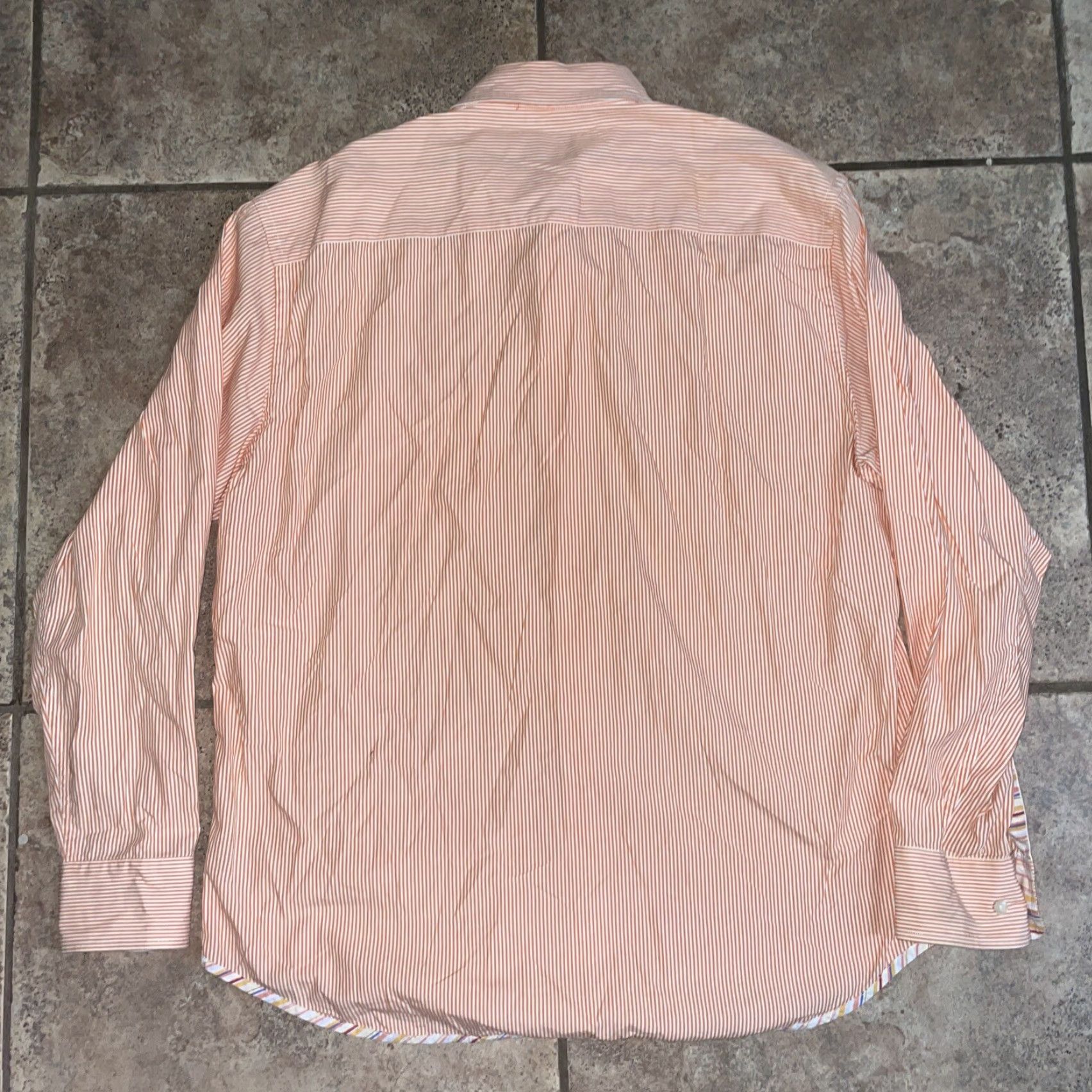 Robert Graham Robert Graham striped Long Sleeve shirt Mens XL orange Button-Up Regular Size Size US XL / EU 56 / 4 - 4 Thumbnail