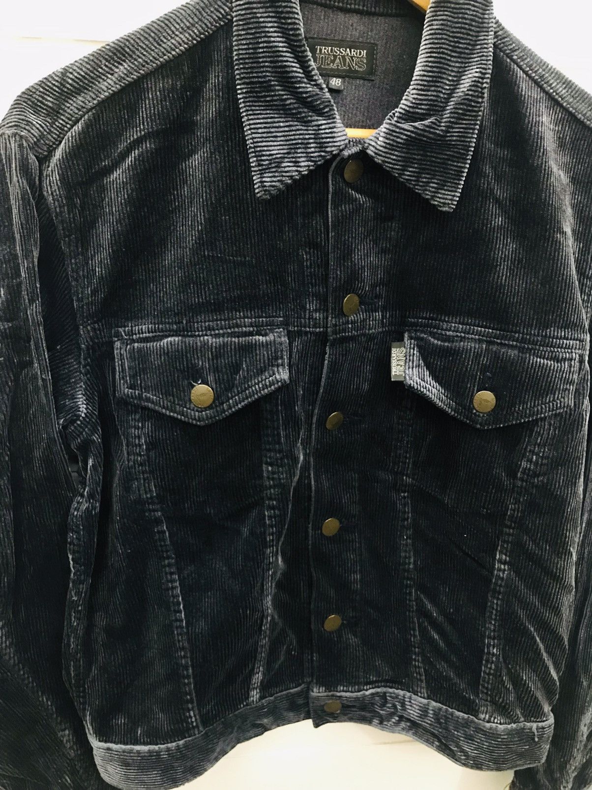 Trussardi × Vintage Vintage Trussardi Corduroy trucker jacket Size US M / EU 48-50 / 2 - 8 Thumbnail