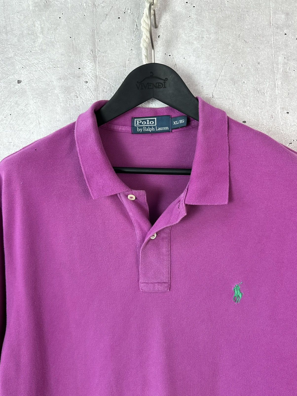 Polo Ralph Lauren Vintage Polo Ralph Lauren Purple Cotton Polo Size US XL / EU 56 / 4 - 3 Thumbnail