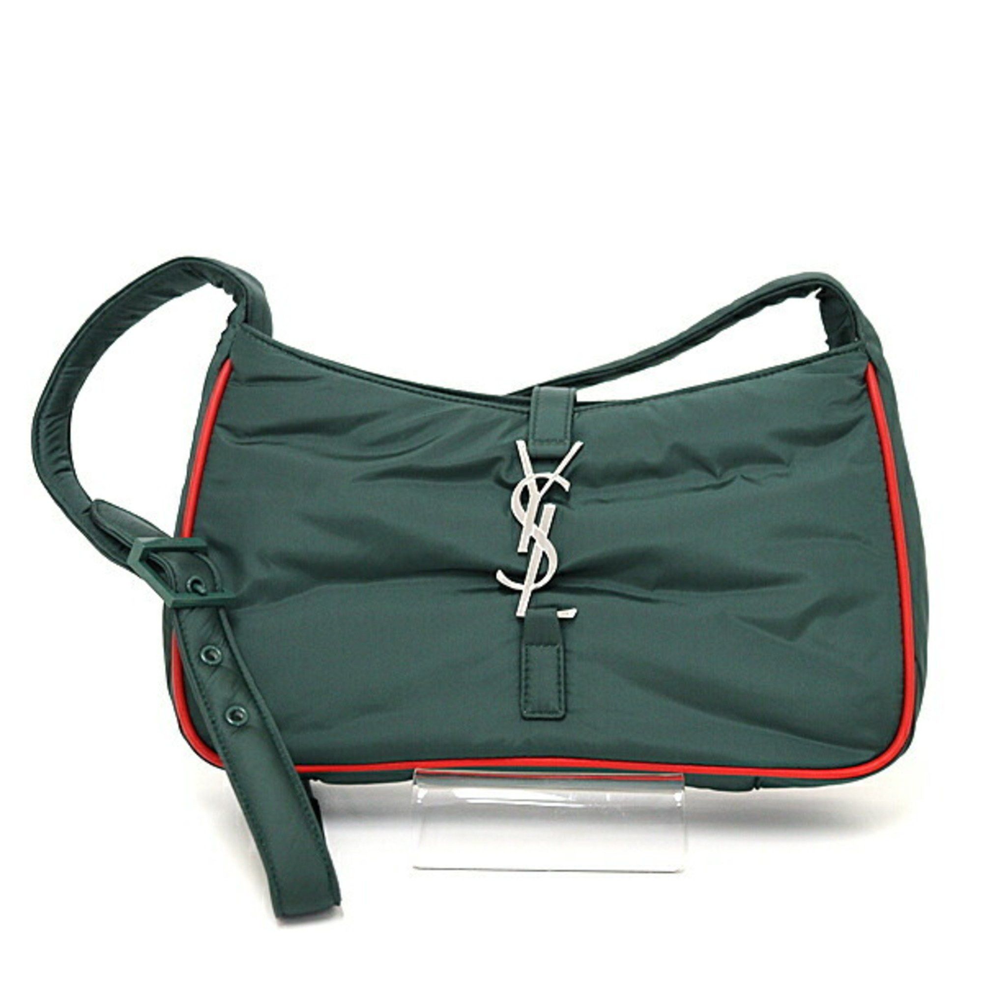 Saint Laurent Paris Saint Laurent YSL Le Cin Cassette Shoulder Bag Eco Nylon Khaki Green/Red 733294 Size ONE SIZE - 1 Thumbnail