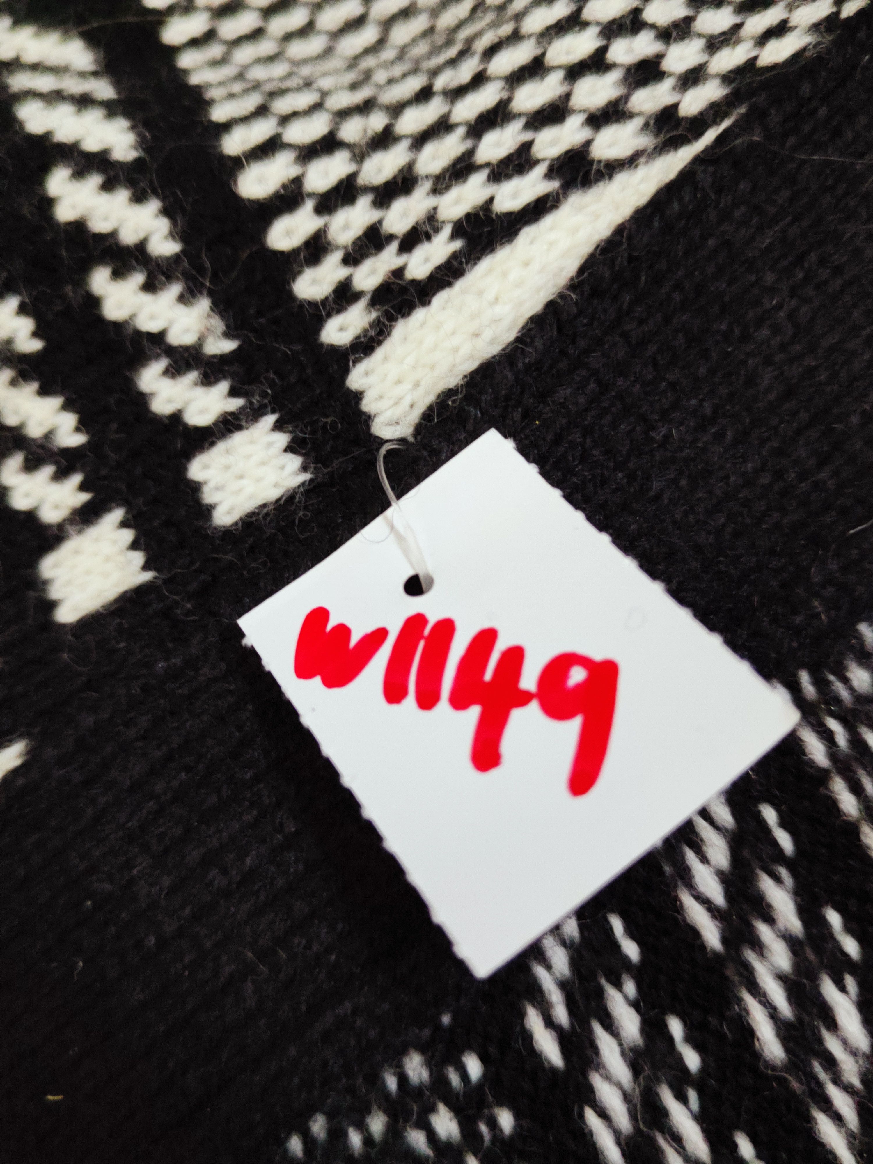 Homespun Knitwear × Japanese Brand × Vintage Japanese Brand Black white Knitwear Cardigan #W1149 Size M / US 6-8 / IT 42-44 - 12 Thumbnail