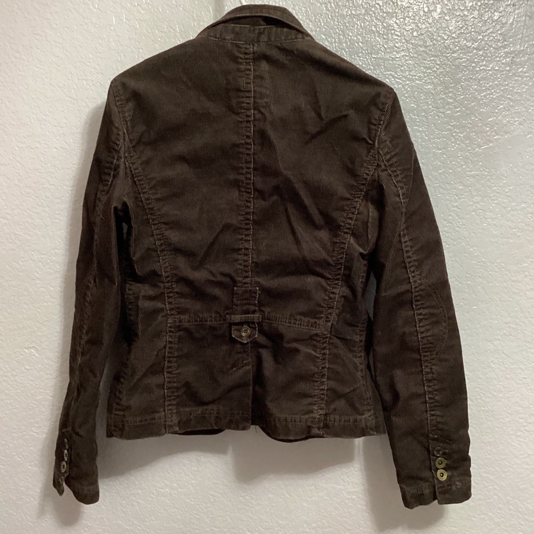 ESPIRIT VINTAGE Espirit Corduroy Cropped Blazer Women 8 Brown Pockets Preppy 90s Academia Cardigan? Size M / US 6-8 / IT 42-44 - 2 Thumbnail