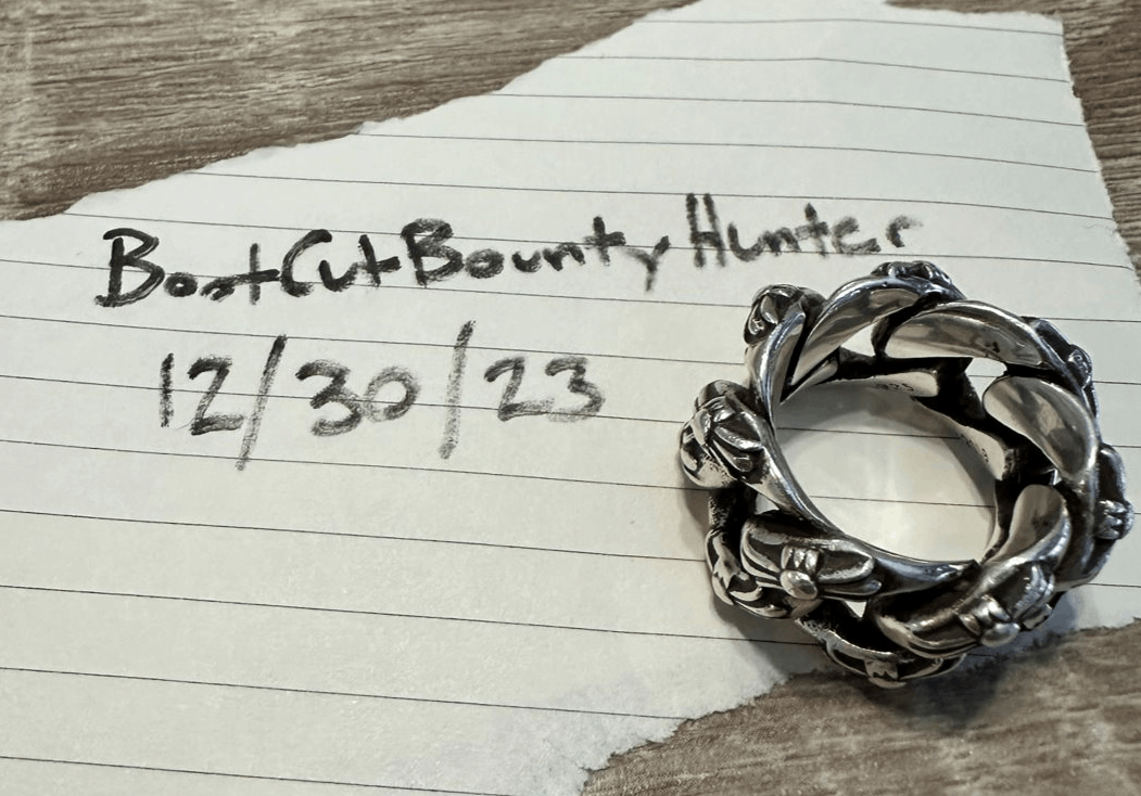 image of Chrome Hearts - Xtra Fancy Link Ring - Size 7 in Silver, Men's