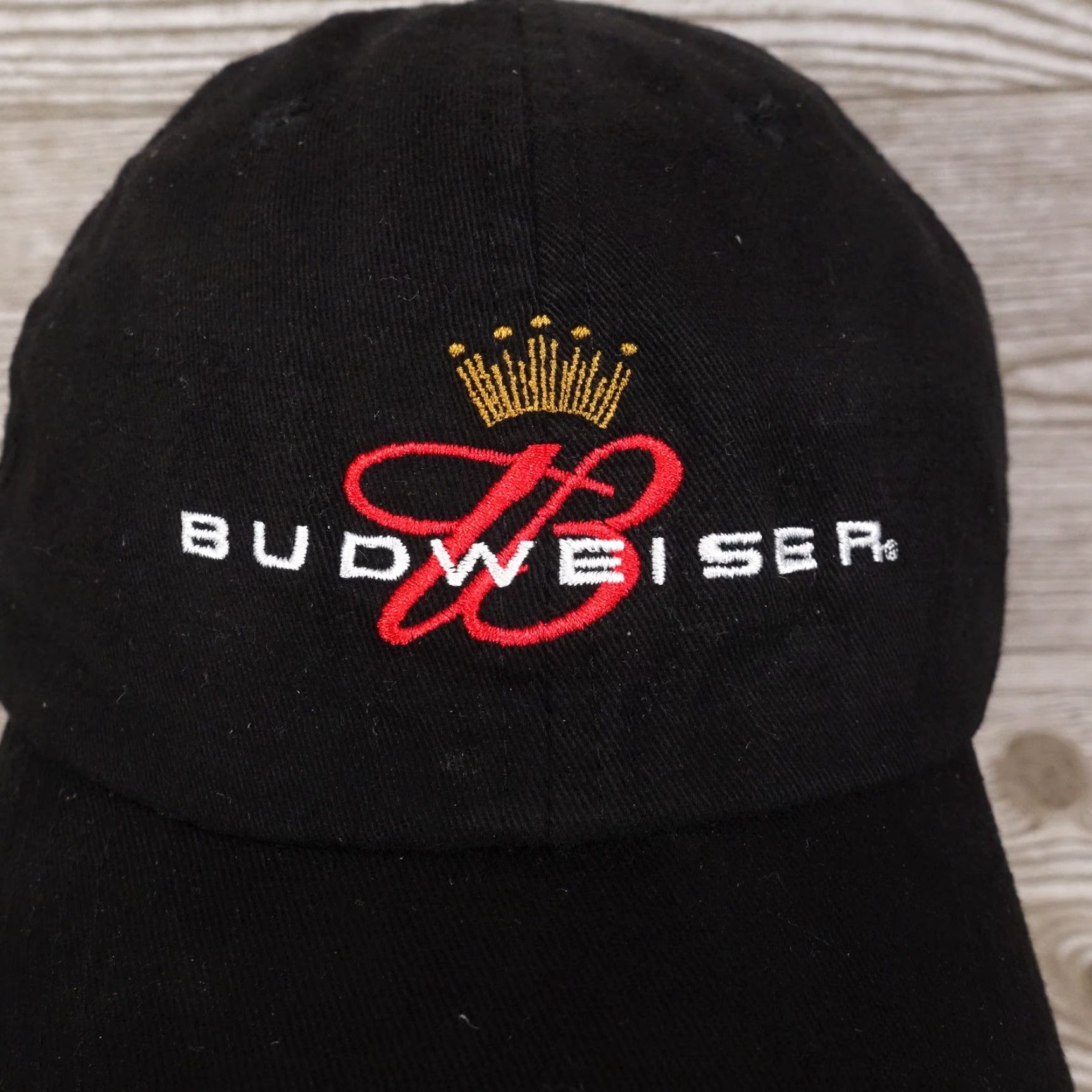 Budweiser VINTAGE BUDWEISER BASEBALL CAP - Black Strapback Hat - One Size - Casual - Mens Size ONE SIZE - 2 Thumbnail