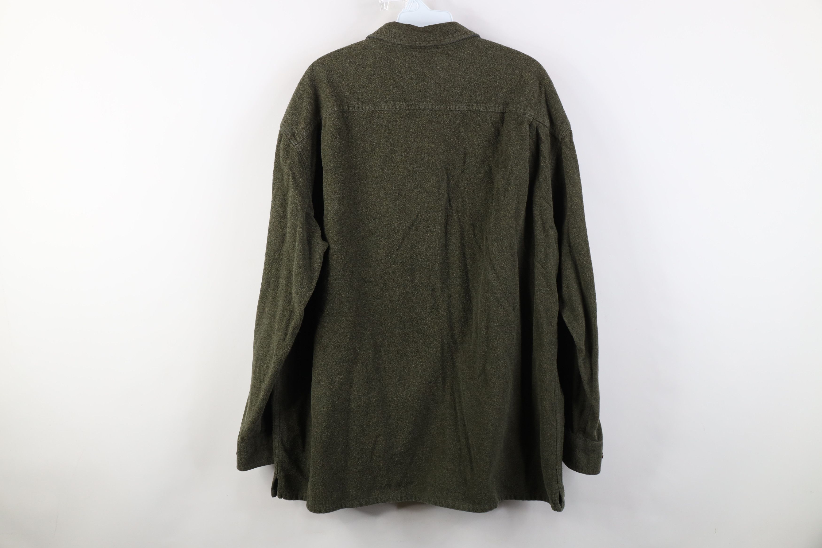 Vintage Vintage 90s Streetwear Chamois Cloth Button Shirt Green Size US XL / EU 56 / 4 - 9 Thumbnail