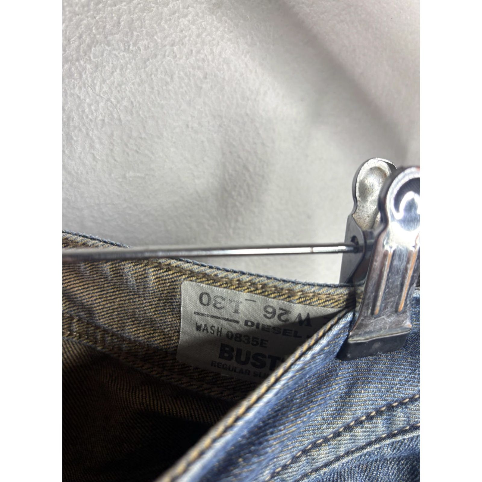 Diesel VINTAGE Diesel Buster Jeans Mens Slim Tapered 26x30 Blue Medium Wash Distressed Denim 28W 30L Pants Men Size US 26 / EU 42 - 4 Thumbnail