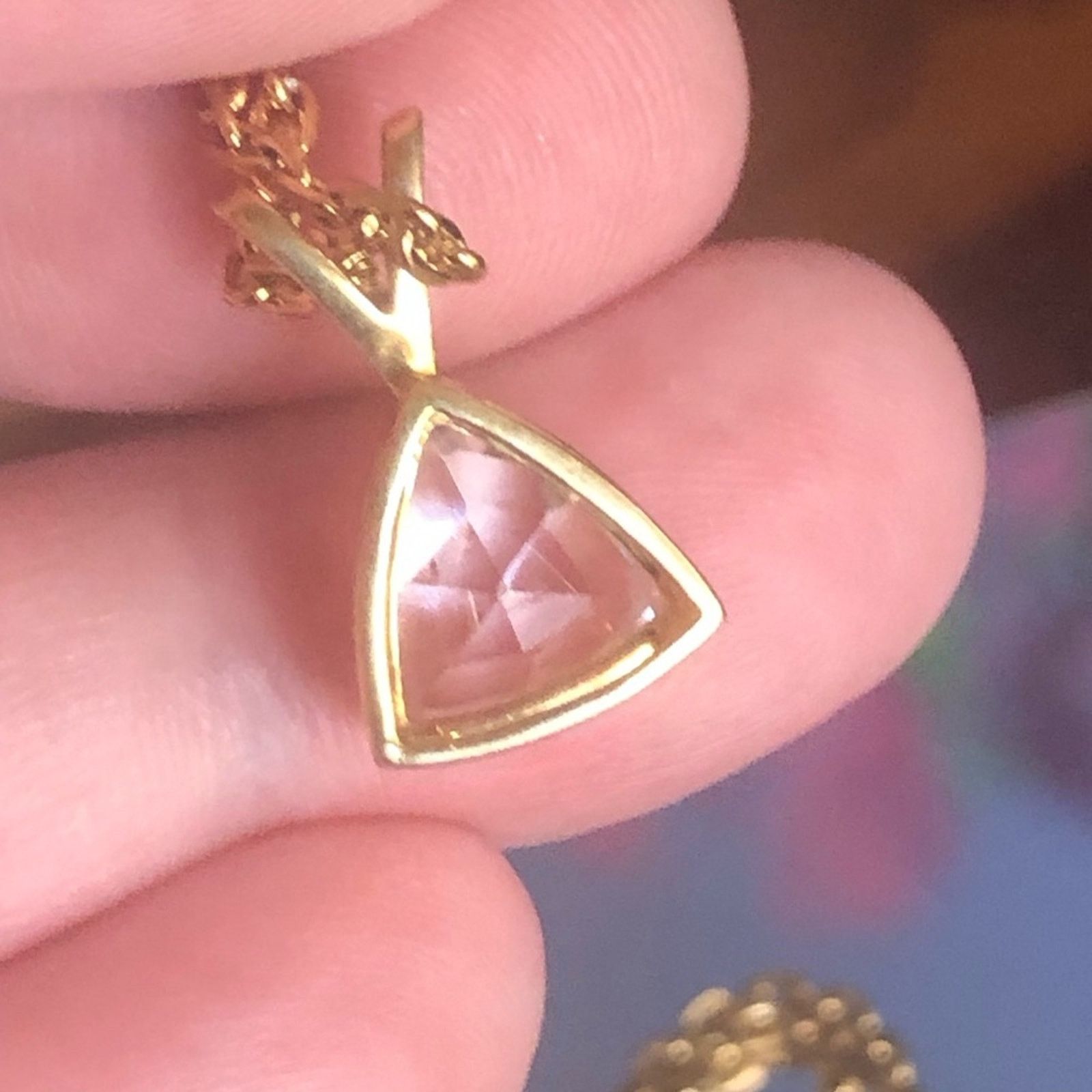 Vintage Vintage prong set triangle clear cubic zirconia necklace Size ONE SIZE - 5 Thumbnail
