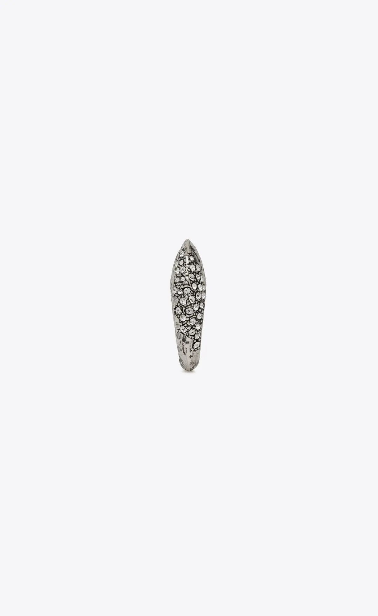 Saint Laurent Paris o1s1wg110325 Size: 05 / 715905 Bumpy Rhinestone Ring Metal Size ONE SIZE - 3 Thumbnail
