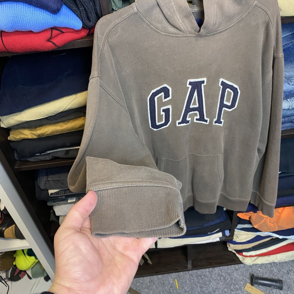 Gap Vintage Gap Big Logo y2k streetwear brown hoodie size S Size US S / EU 44-46 / 1 - 3 Thumbnail