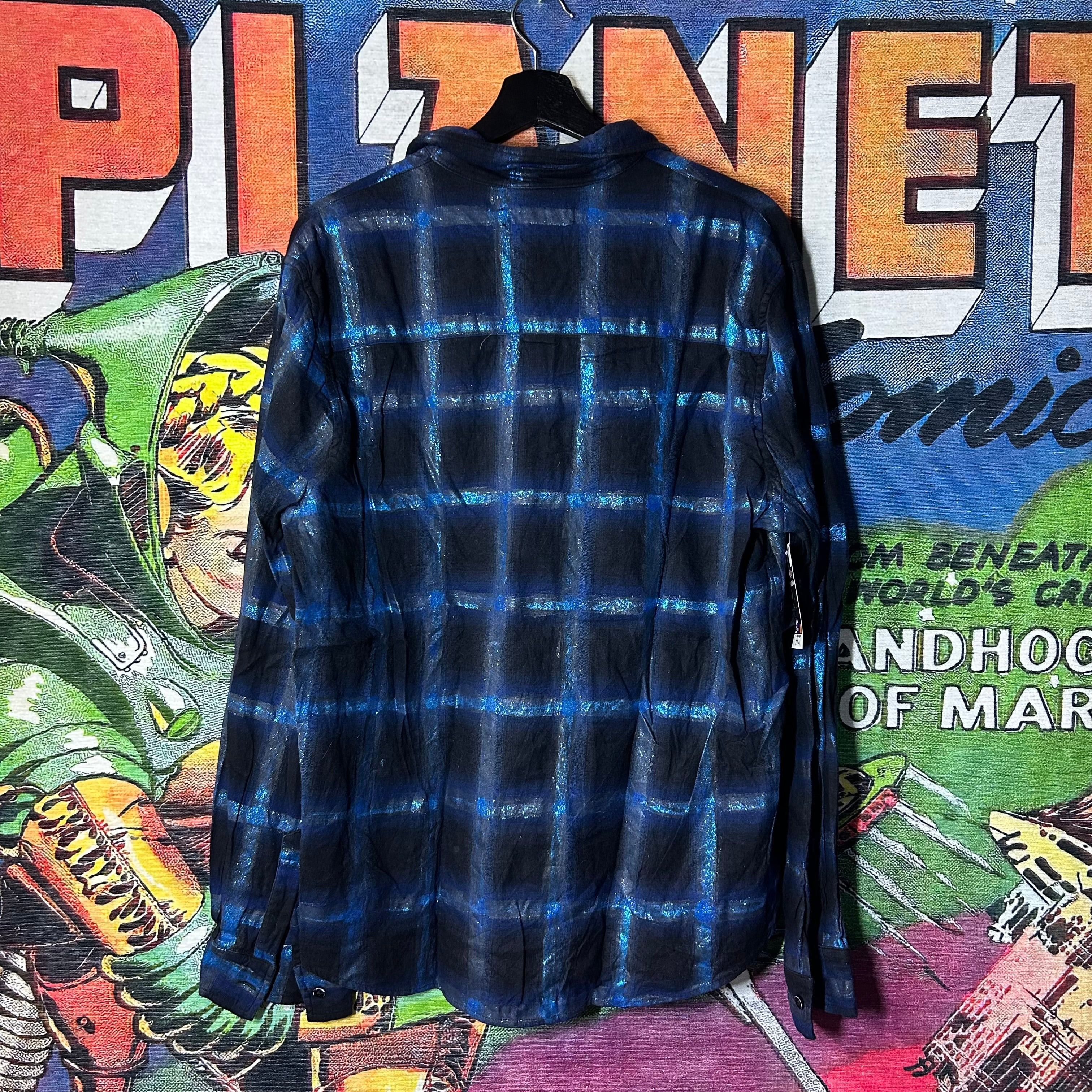 Amiri Amiri Glittered Plaid Button Up Long Sleeve Shirt Size M Size US M / EU 48-50 / 2 - 2 Thumbnail
