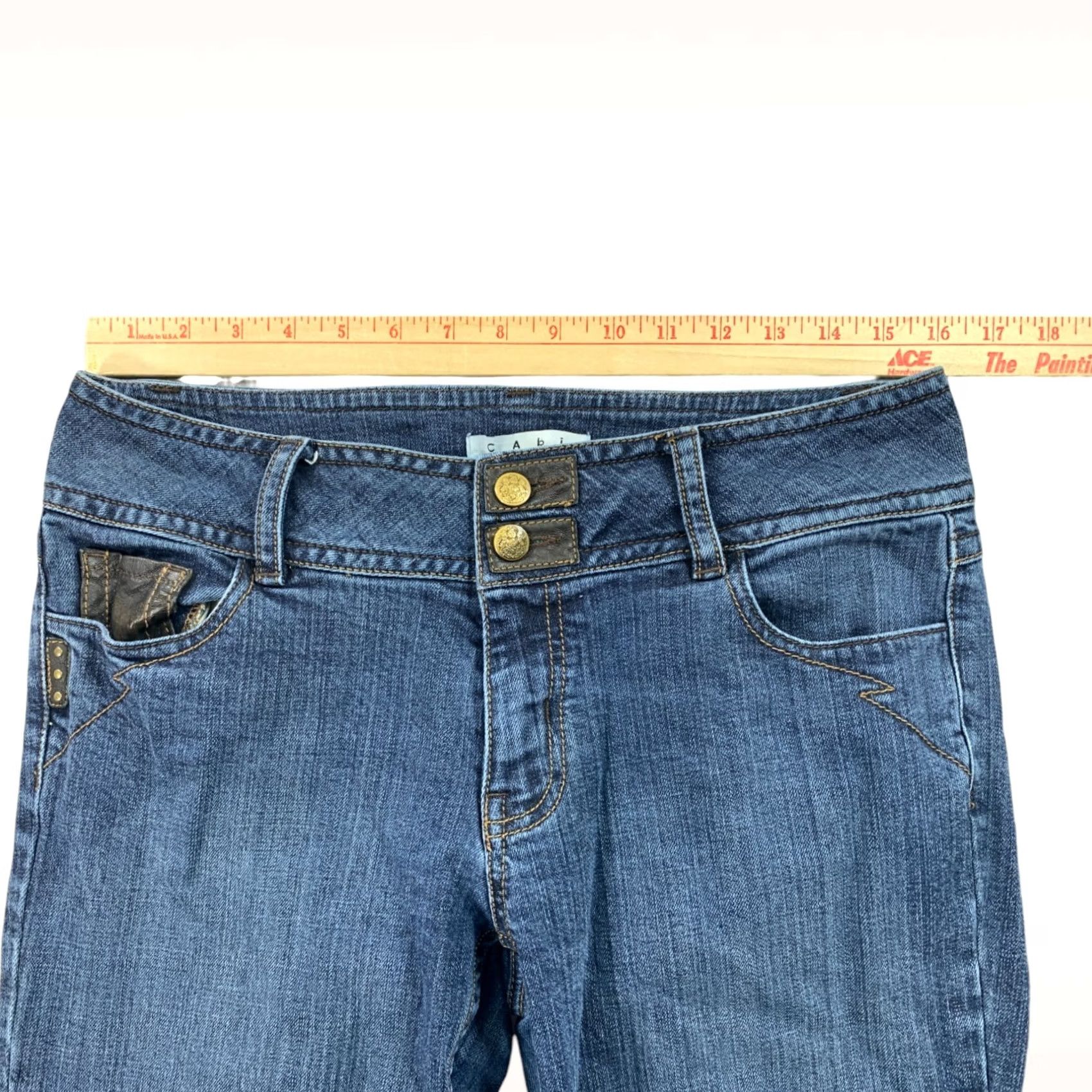 CAbi Jeans Womens 10 (32x29) Blue Bootcut Flap Pocket Stretch Mid Rise Denim main image 4