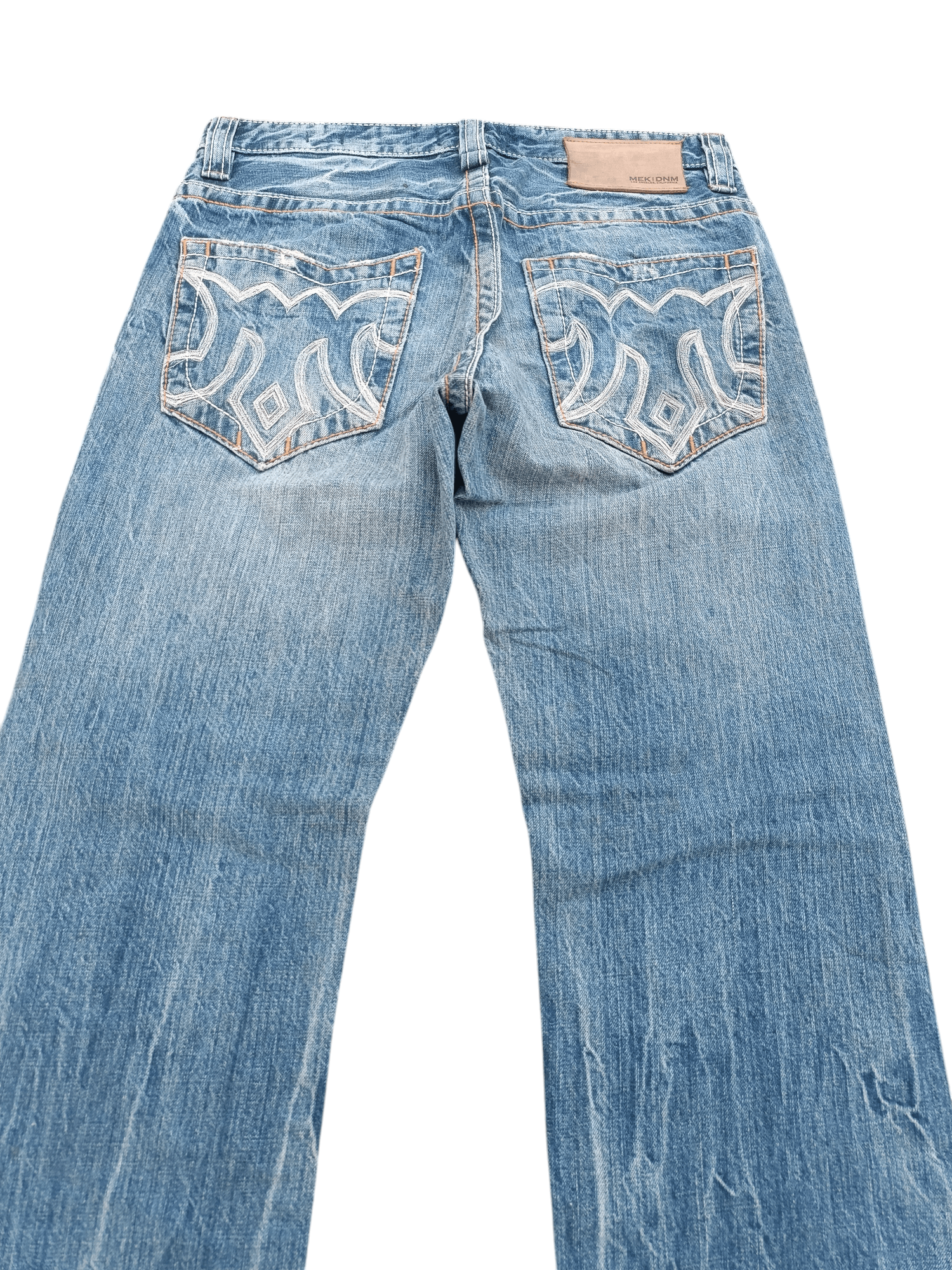 Japanese Brand × Vintage Vintage Flared Mek DNM Distressed Faded Denim E202 Size US 32 / EU 48 - 20 Thumbnail