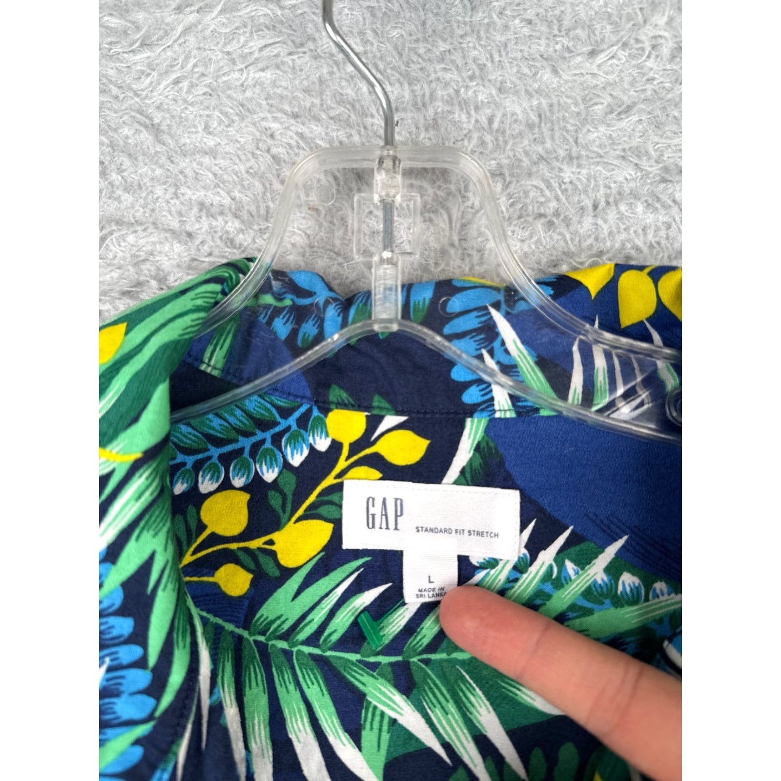 Gap Gap Button-Up Shirt Men Large Cotton Floral Hawaiian Aloha Short Sleeve Blue Size US L / EU 52-54 / 3 - 7 Thumbnail