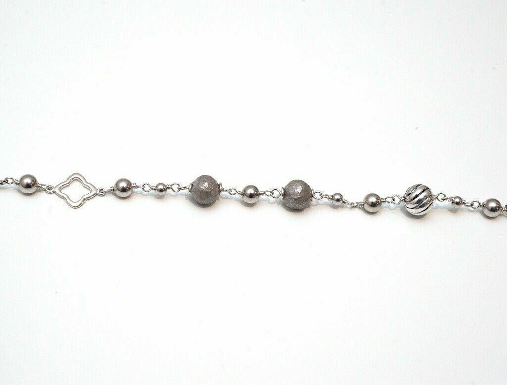 David Yurman David Yurman Long Bead & Chain Quatrefoil Silver Necklace Size ONE SIZE - 6 Thumbnail