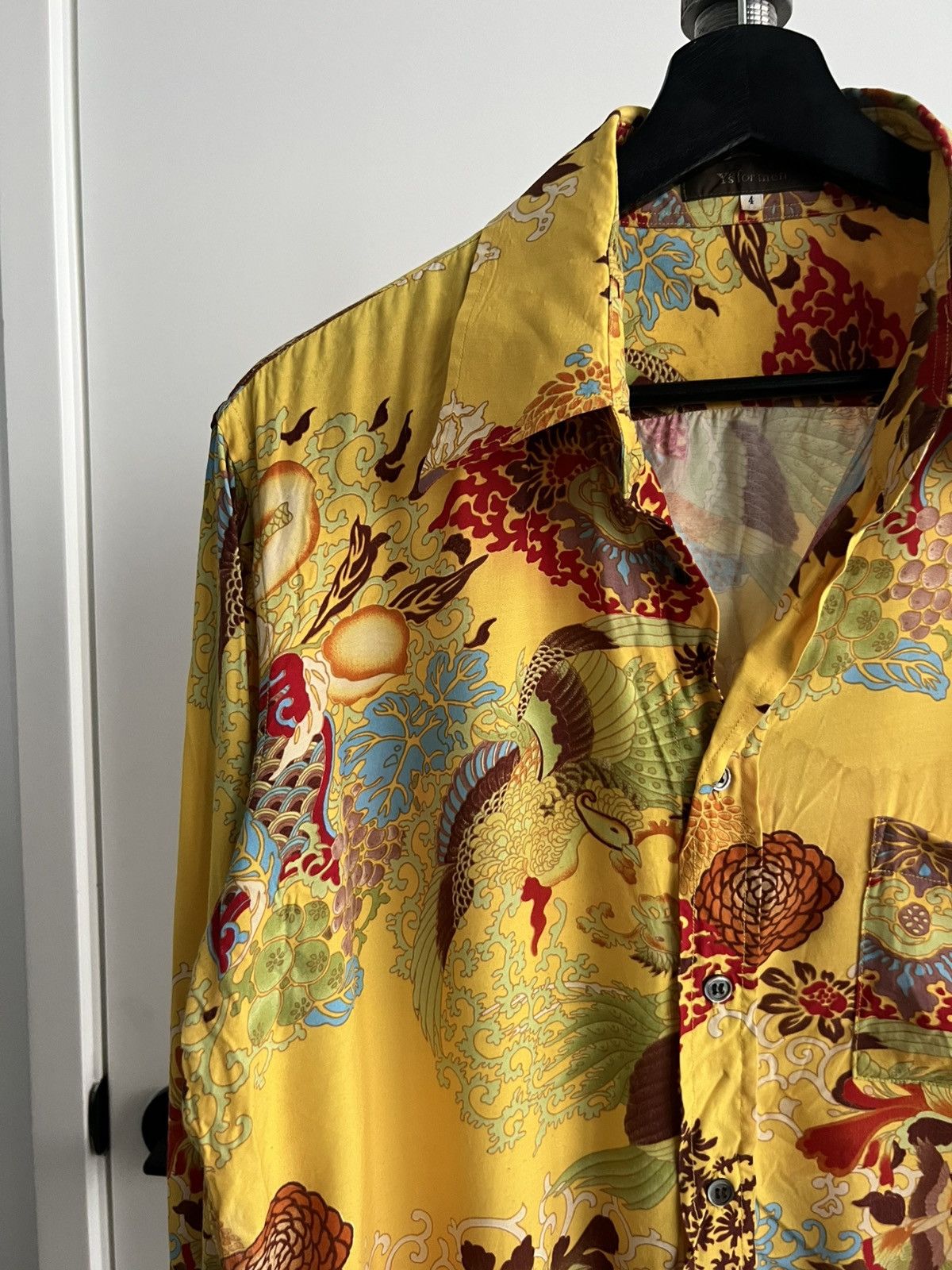Y's for Men Yellow Floral Oversized Shirt Size US L / EU 52-54 / 3 - 2 Thumbnail