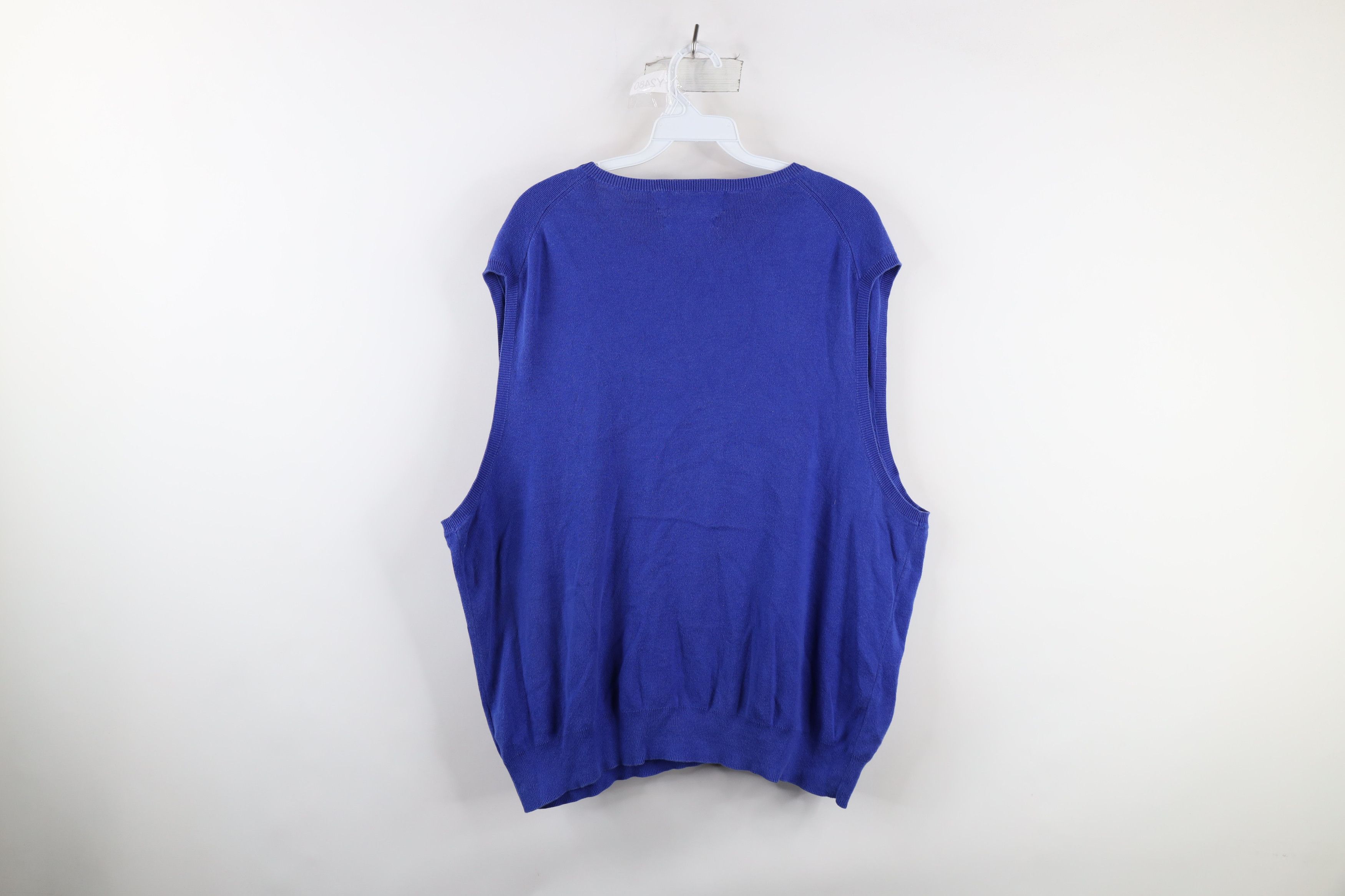 Polo Ralph Lauren Vintage 90s Ralph Lauren Pima Cotton Knit Sweater Vest Blue Size US XXL / EU 58 / 5 - 6 Thumbnail
