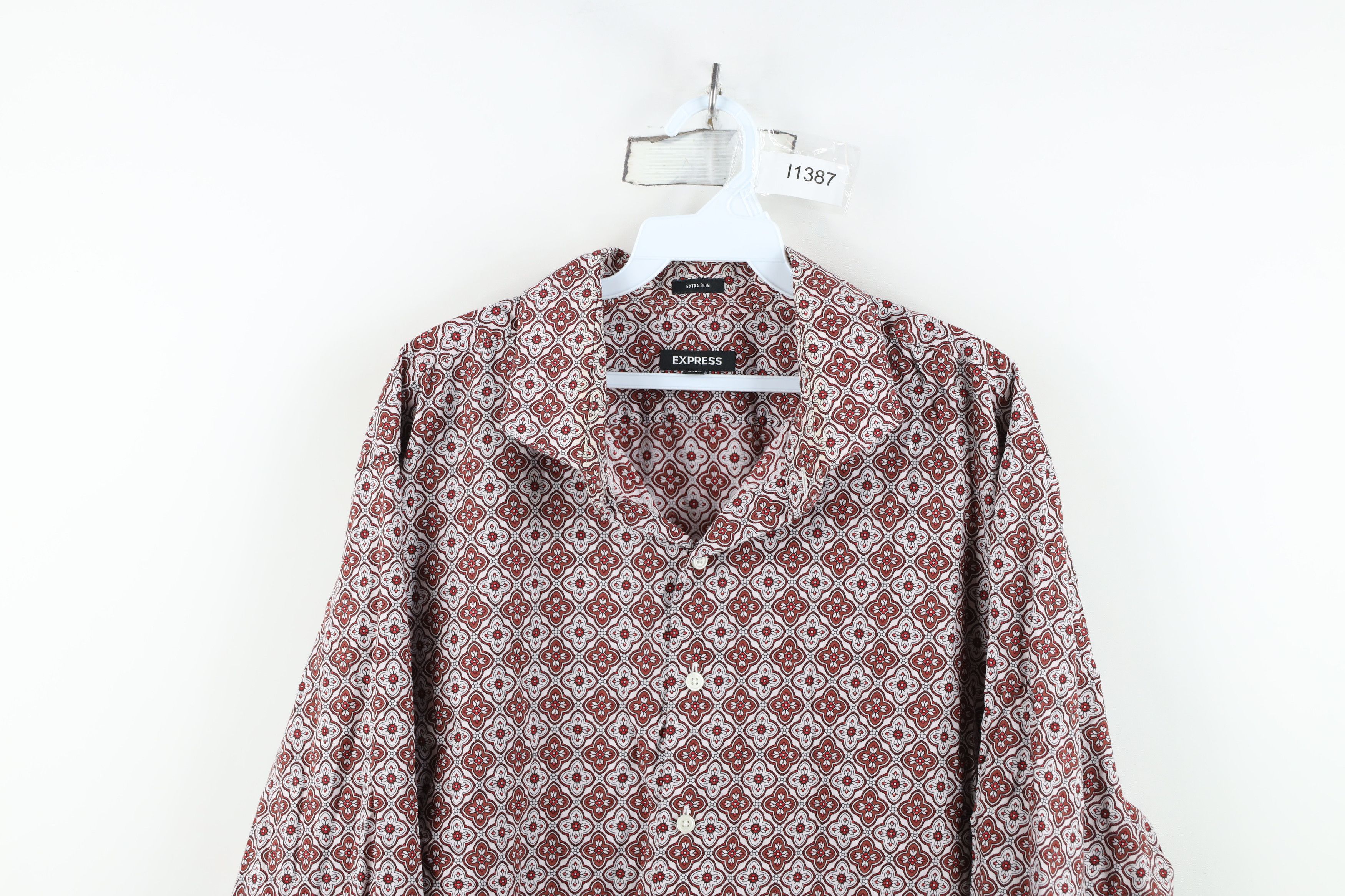 Express Express Geometric Tapestry Collared Button Shirt Cotton Size US XXL / EU 58 / 5 - 2 Thumbnail