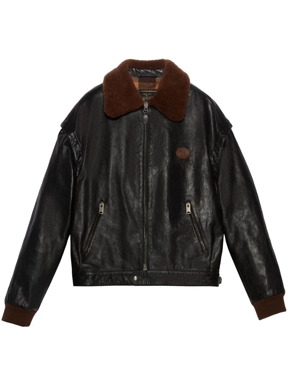 Gucci o1s1wg110225 Reversible Sleeve Leather Jacket in Black Size US XL / EU 56 / 4 - 1 Preview