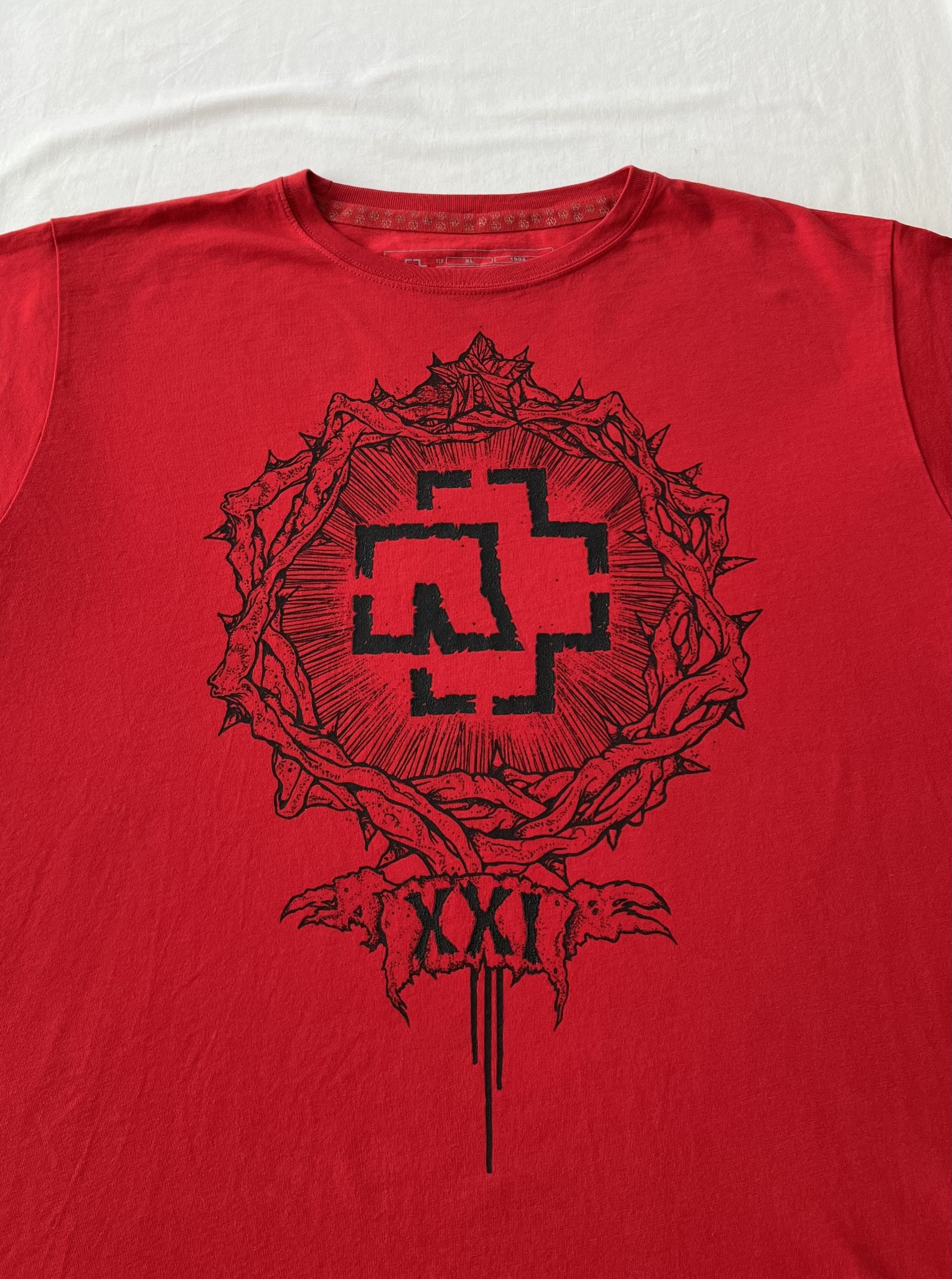 Band Tees Rammstein XXI Industrial Metal Band Red T-shirt Size US XL / EU 56 / 4 - 3 Thumbnail