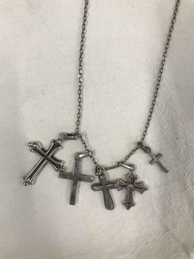 Pre-owned Undercover 0.925 Multi Cross Necklace In Silver | ModeSens
