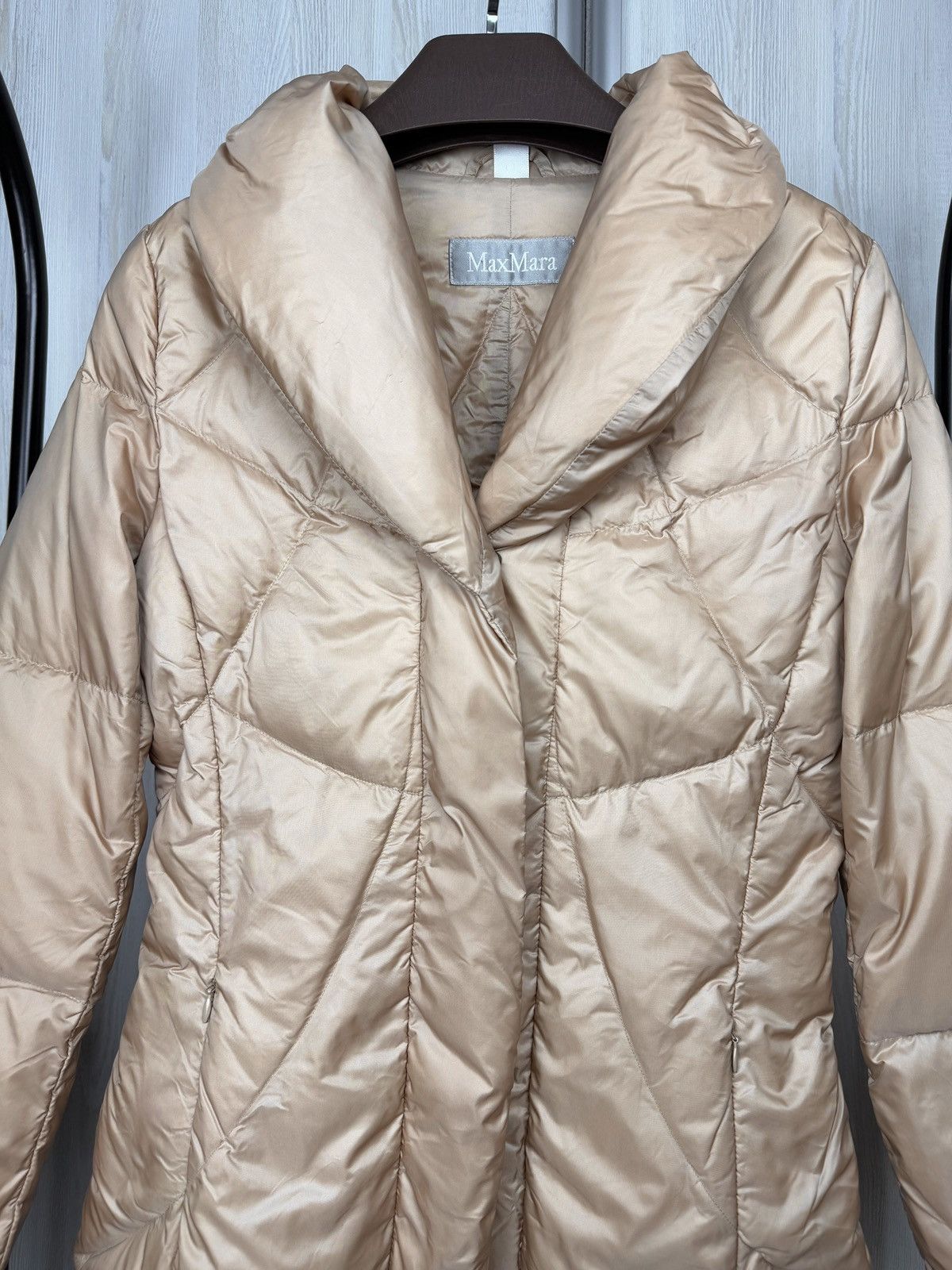 Max Mara Max Mara Down Nylon Puffer Beige Quilted Short Slim Fit Size M / US 6-8 / IT 42-44 - 3 Thumbnail