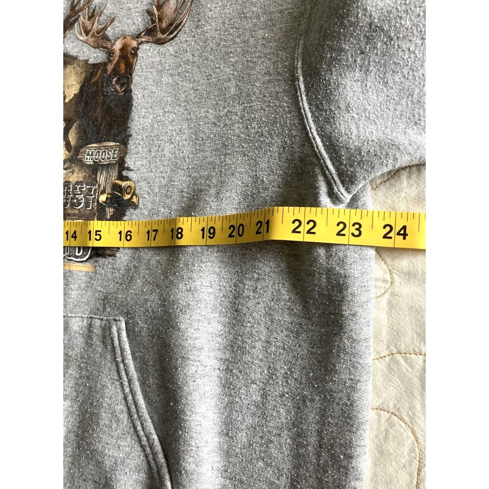 Fruit Of The Loom America's Most Wanted FOTL Hunting Hoodie Pullover Gray L Men's Hooded Pockets Fleece All Seasons Drawstring Size US L / EU 52-54 / 3 - 5 Thumbnail