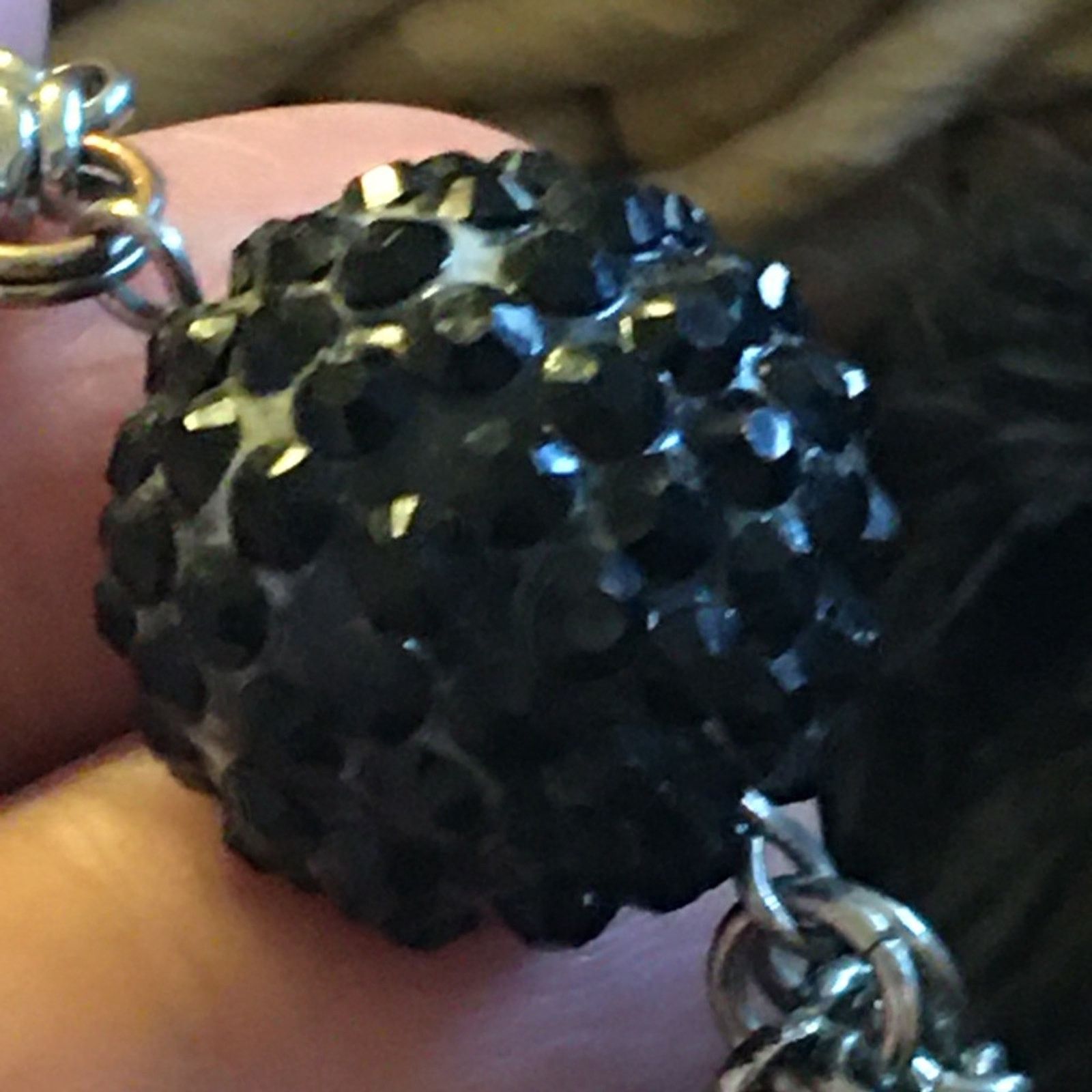 Jewelry Black disco ball bead accented fringe necklace Size ONE SIZE - 6 Thumbnail