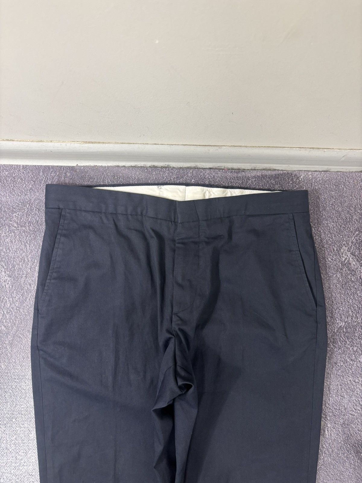 Sandro Sandro Paris Men’s Navy Blue Straight Fit Cotton Blend Pants Size US 32 / EU 48 - 5 Thumbnail