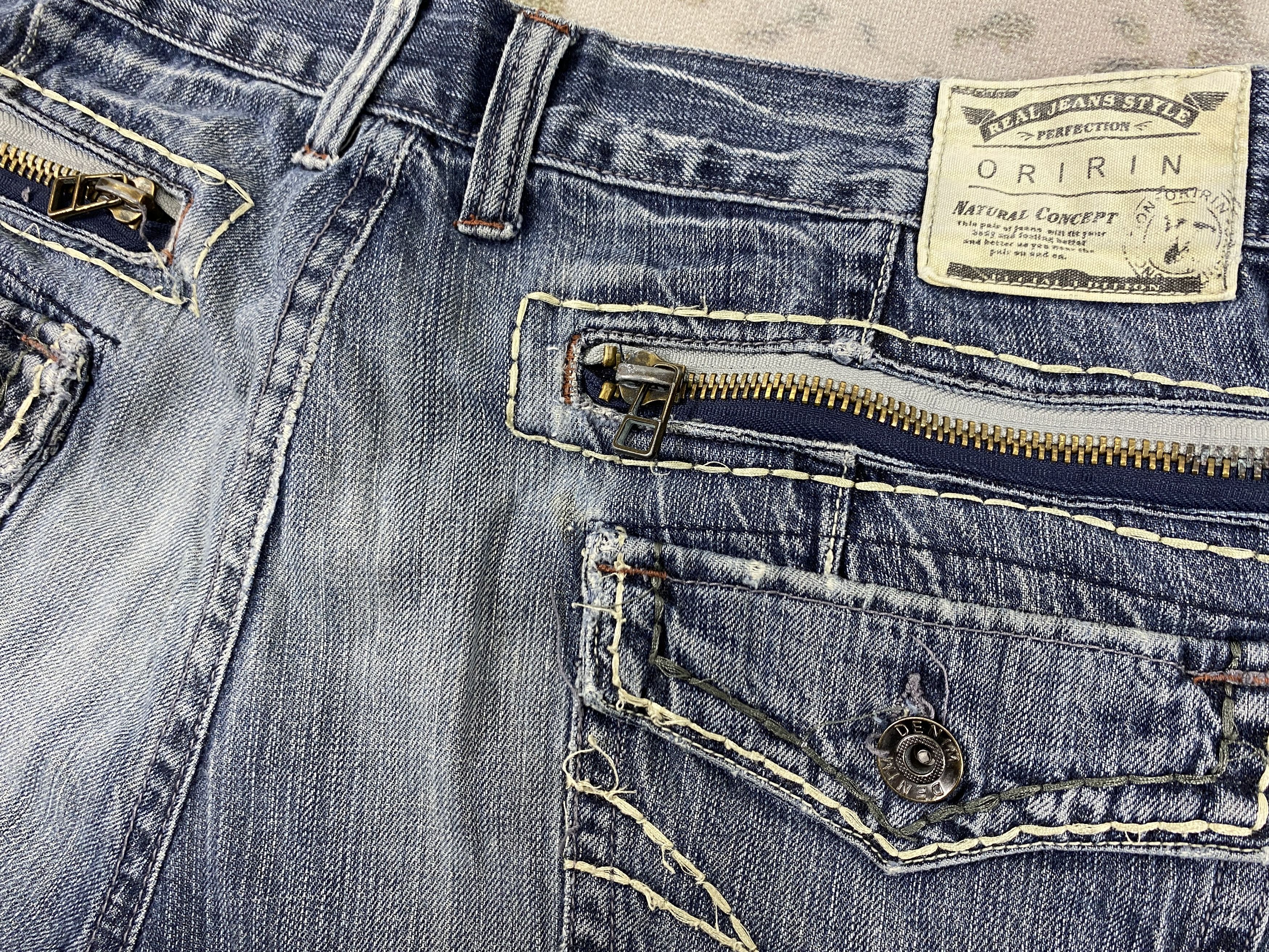 If Six Was Nine Distressed Blue Vintage Oririn 37x31.5 Denim- JN3640 Size US 37 - 10 Thumbnail