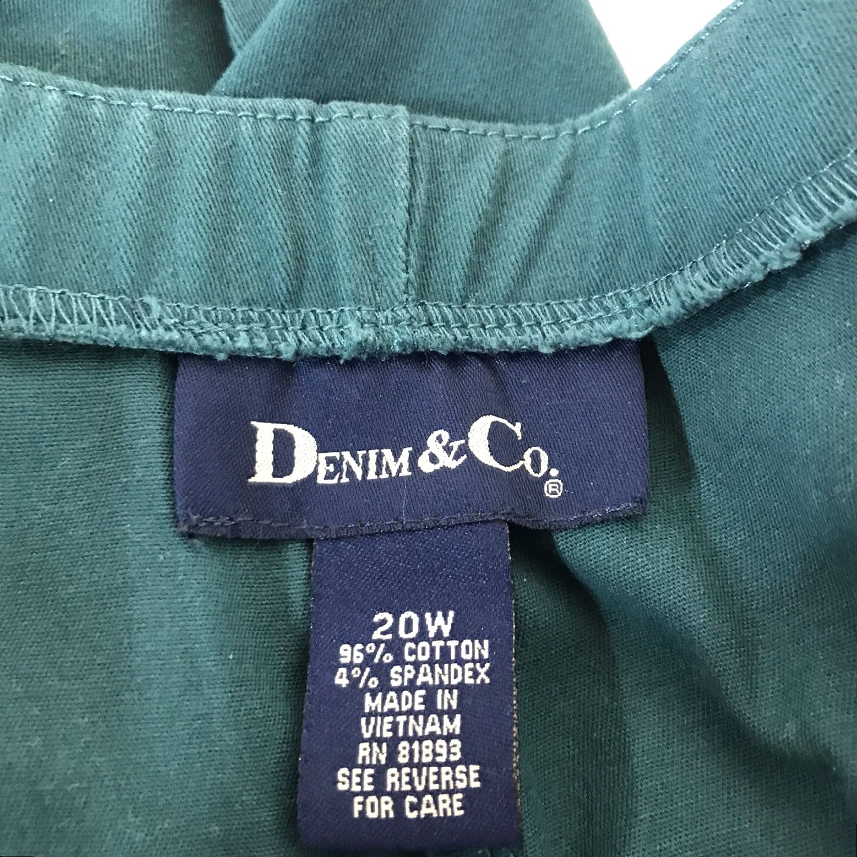Denim & Co. VINTAGE Denim & Co. Women's Plus Size 20W Wide Leg Cotton Spandex Dress Pants Turquoise Casual Size 42" / US 20 - 4 Thumbnail