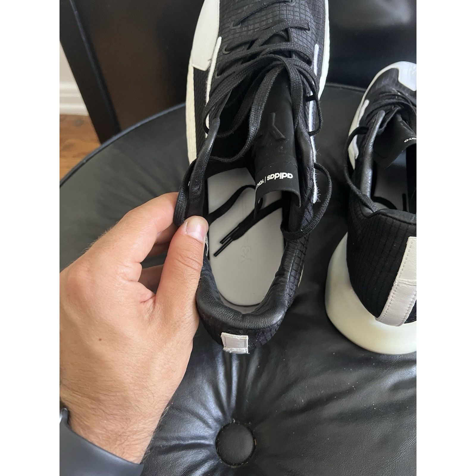 Y-3 Y-3 Black/White Knit Fabric Makura Chunky Sneakers Size 12 Size US 12 / IT 42 - 7 Thumbnail