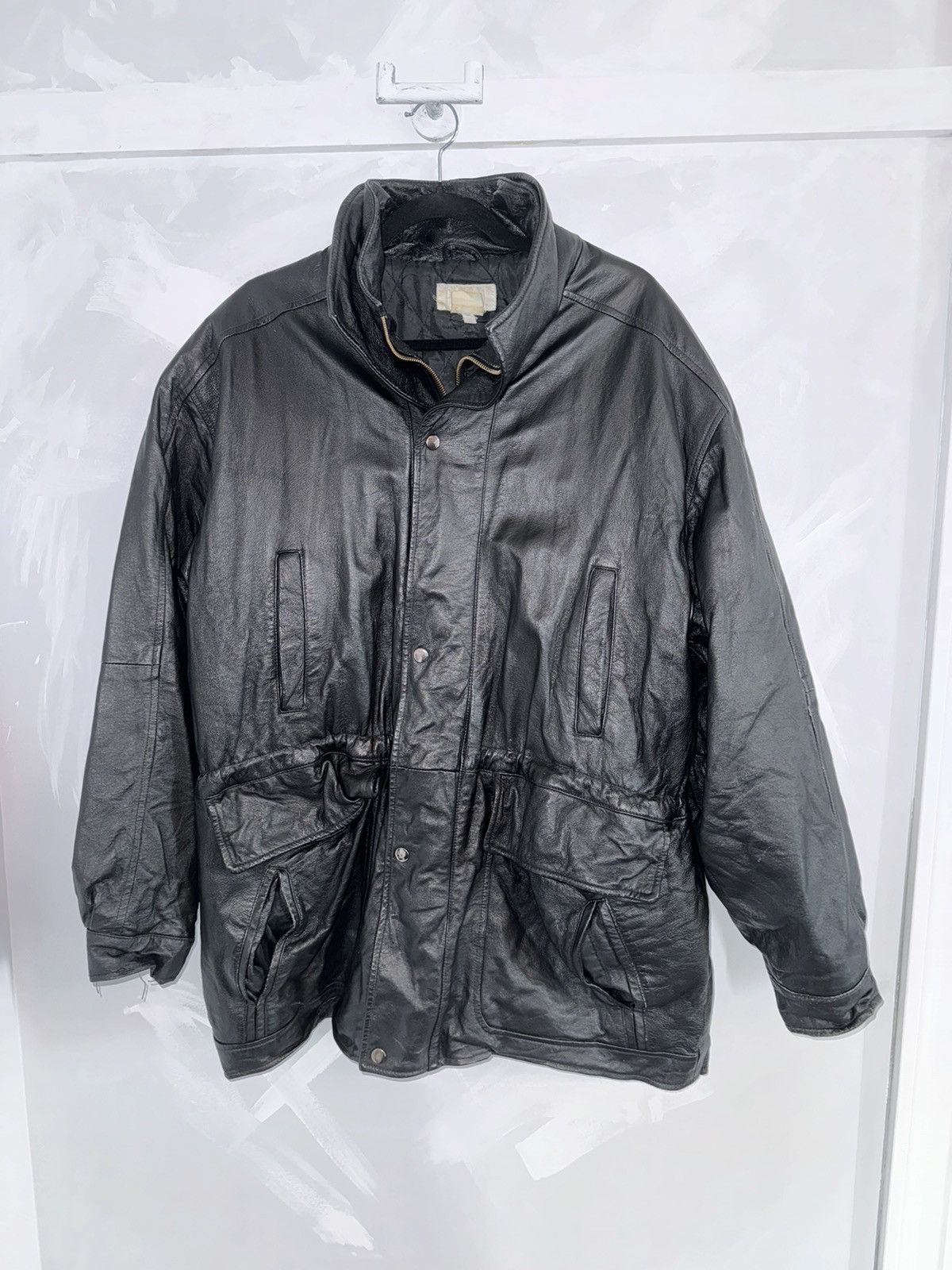 Genuine Leather × Vintage Protocol Oversized Insulated Leather Jacket Distressed Size US XL / EU 56 / 4 - 1 Thumbnail