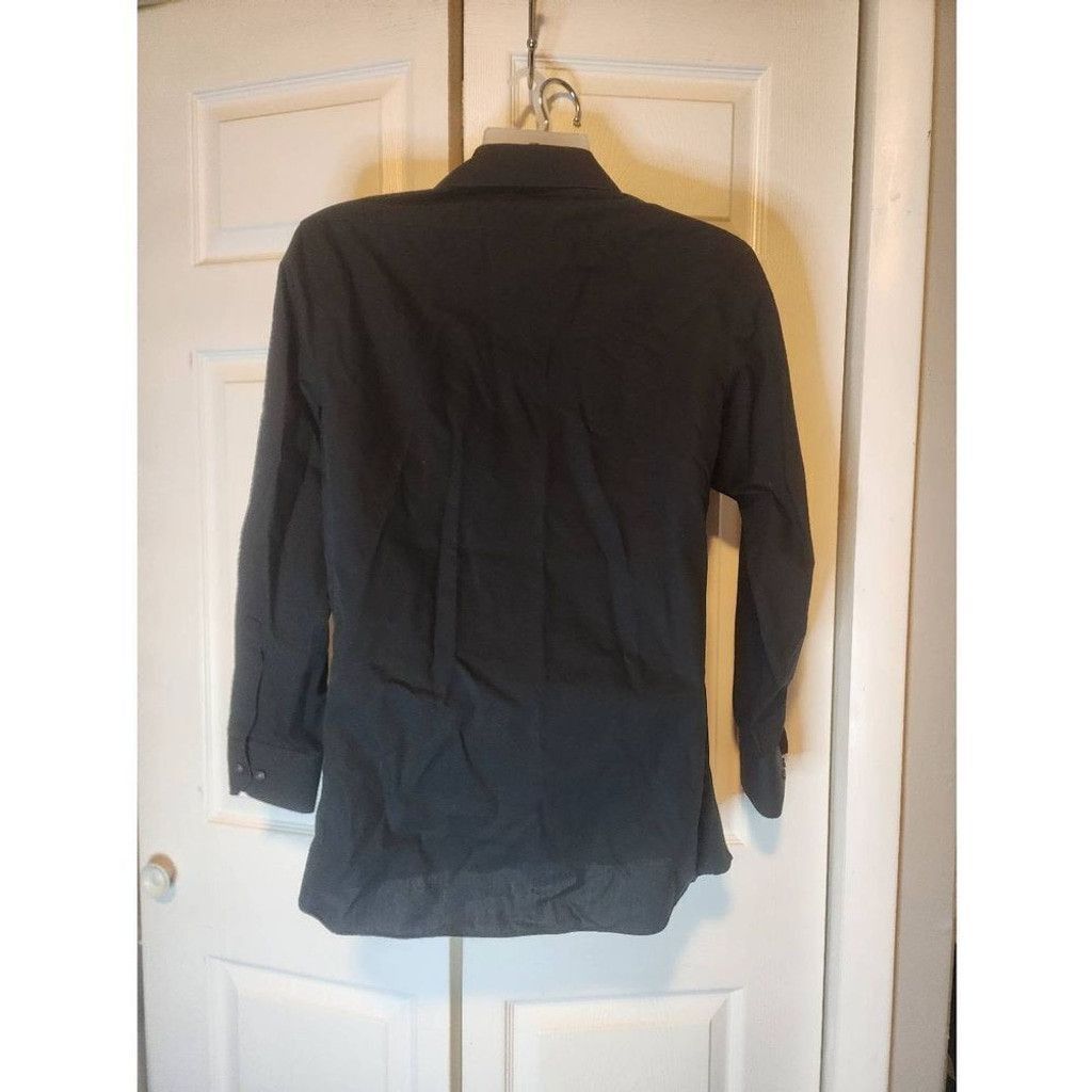 Liz Claiborne Claiborne Black Dress Shirt Size US M / EU 48-50 / 2 - 2 Thumbnail