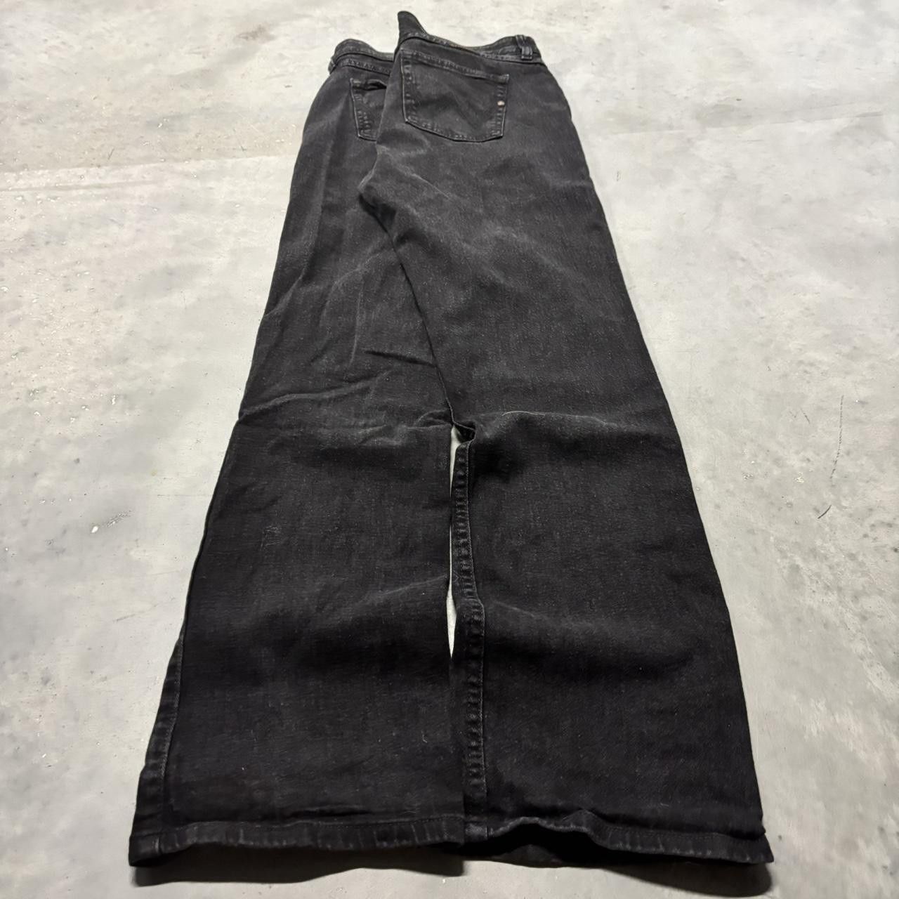 Japanese Brand × Vintage Crazy Vintage Y2K/2000s Grunge Solid Black Denim Jeans! Size US 34 / EU 50 - 4 Thumbnail