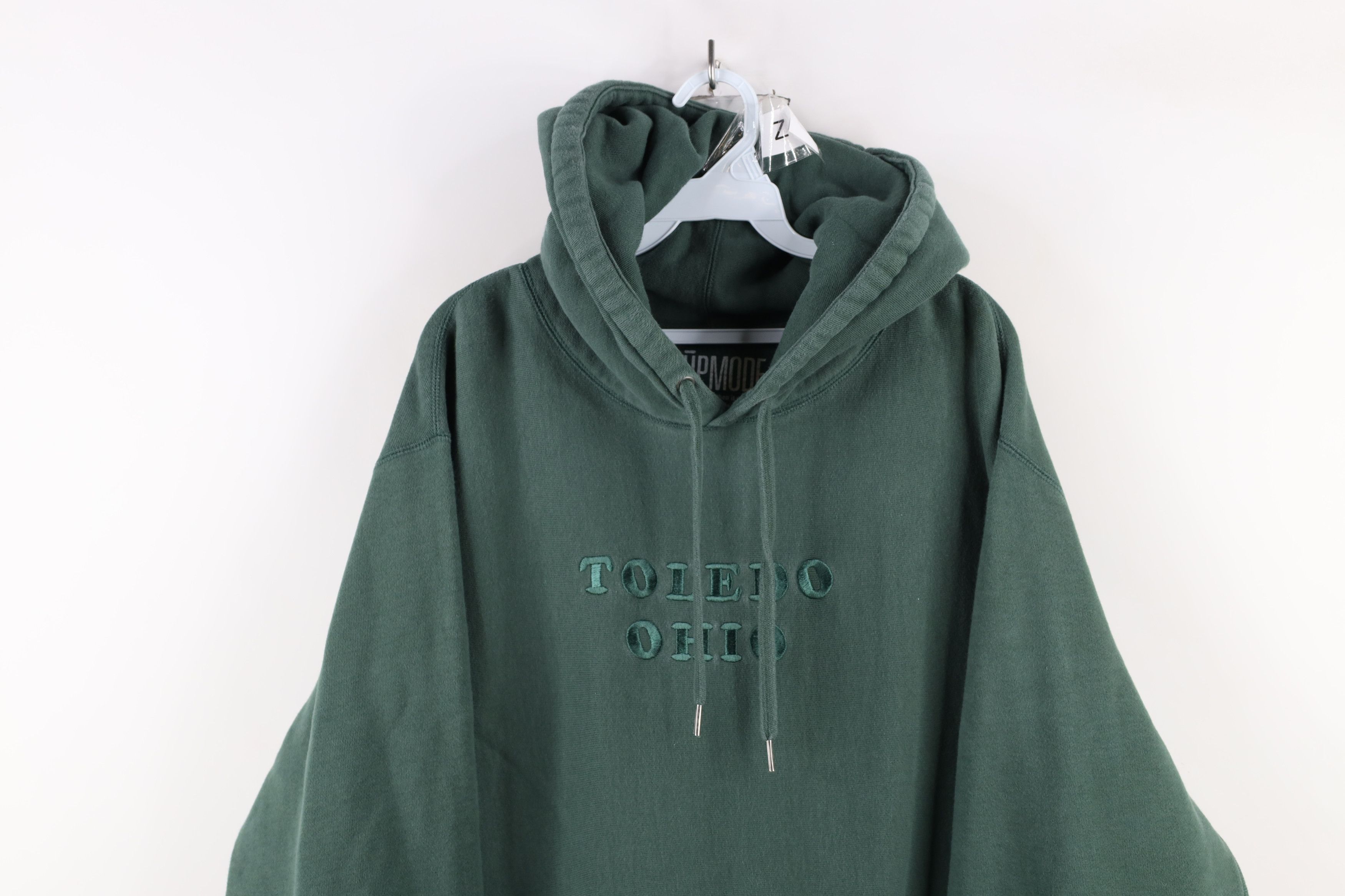 Vintage Y2K Streetwear Thick Heavyweight Toledo Ohio Hoodie Green Size US XL / EU 56 / 4 - 2 Thumbnail