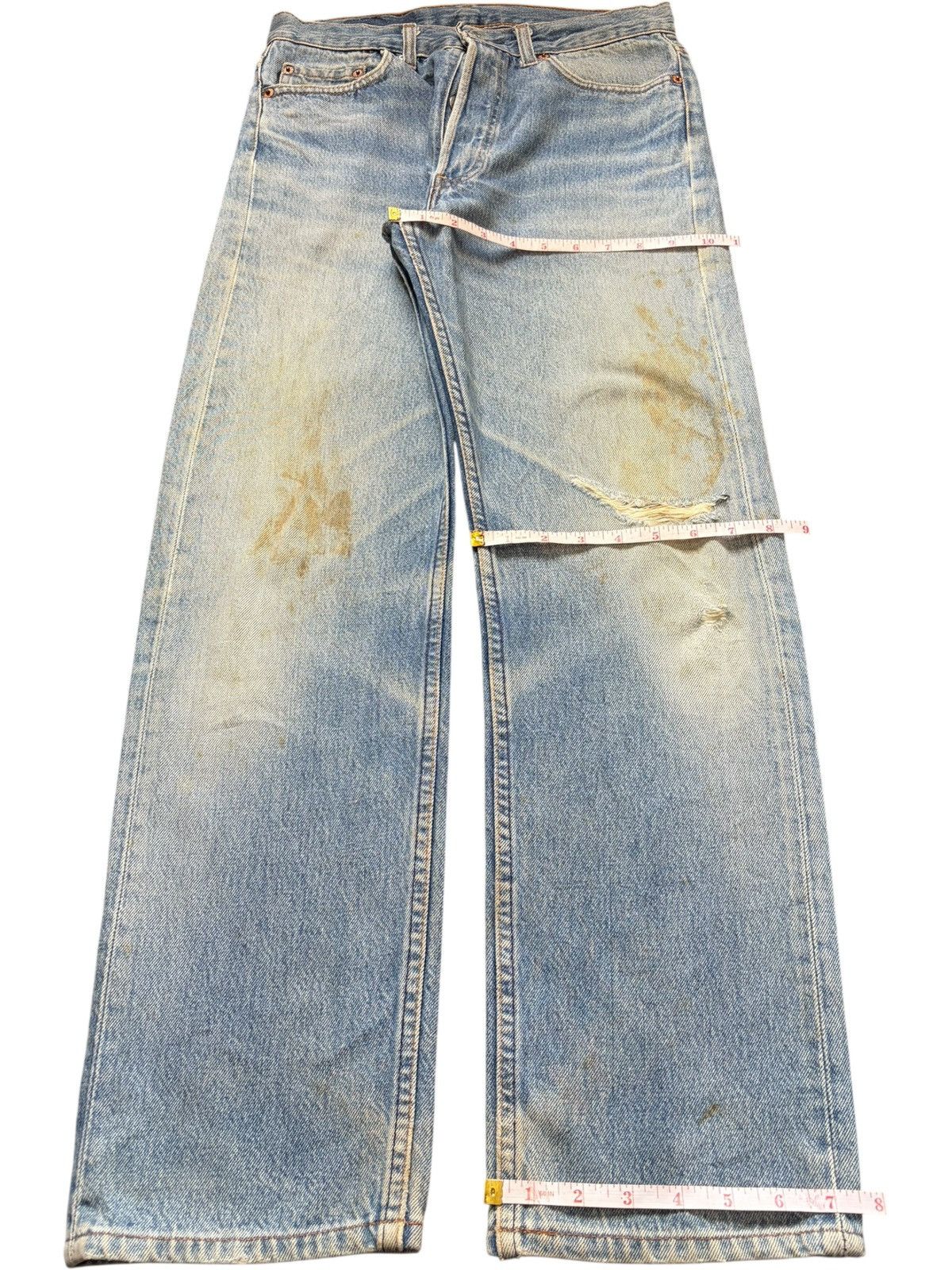 Levi's Vintage 90s Levis 501 Mud Wash Distressed Jeans Size US 29 - 8 Thumbnail