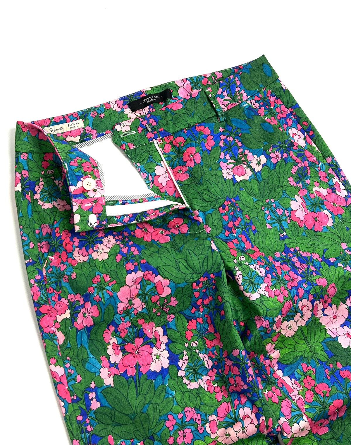 Weekend Max Mara rare Weekend Max Mara Floral Print Pants Cropped Trousers S Size 28" / US 6 / IT 42 - 7 Thumbnail