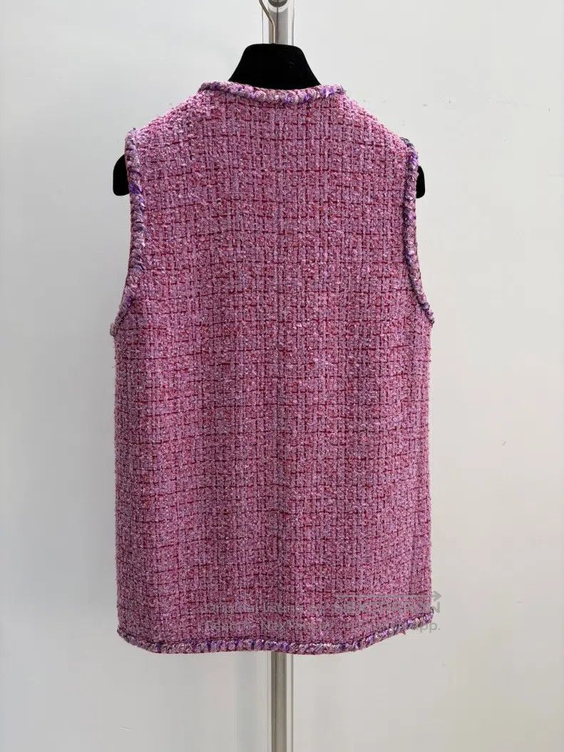 Chanel Chanel Spring and summer pink and purple woven long vest Size XXS / US 00 / IT 34 - 2 Thumbnail