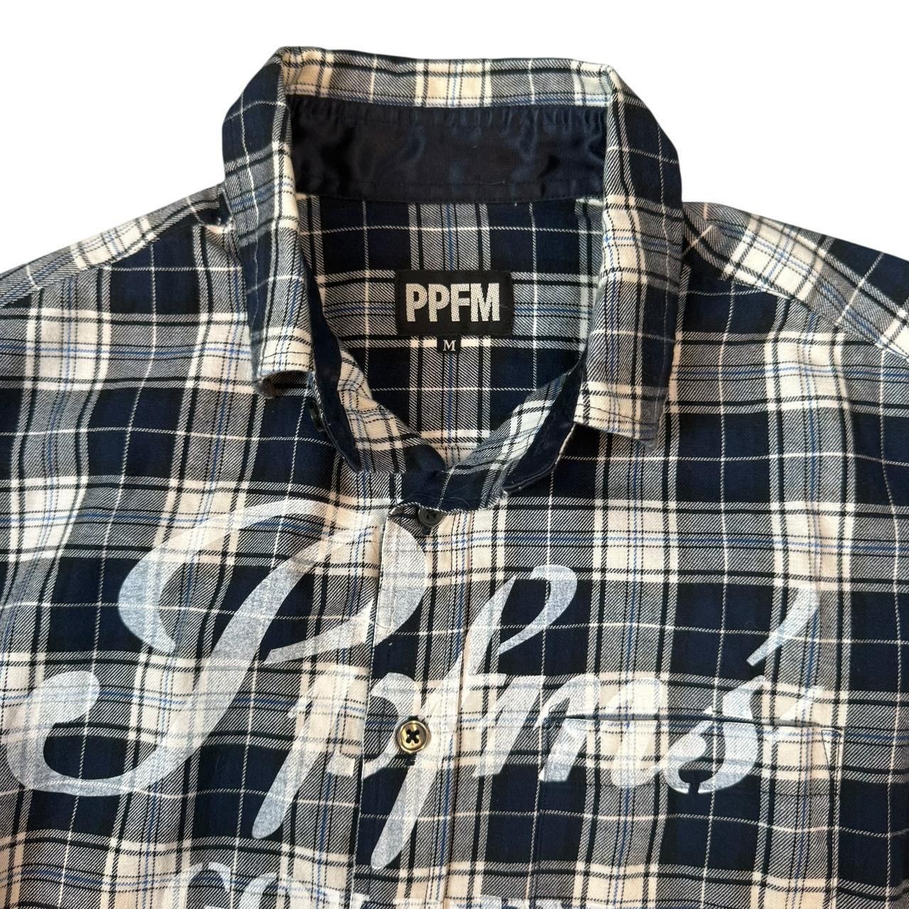 PPFM PPFM Checkered Flannel Shirt y2k Navy/Gray Size US M / EU 48-50 / 2 - 6 Thumbnail