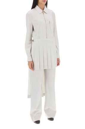 Fendi o1s1wg111224 Pleated Panels Jumpsuit in Light Grey Size 32" / US 10 / IT 46 - 2 Thumbnail
