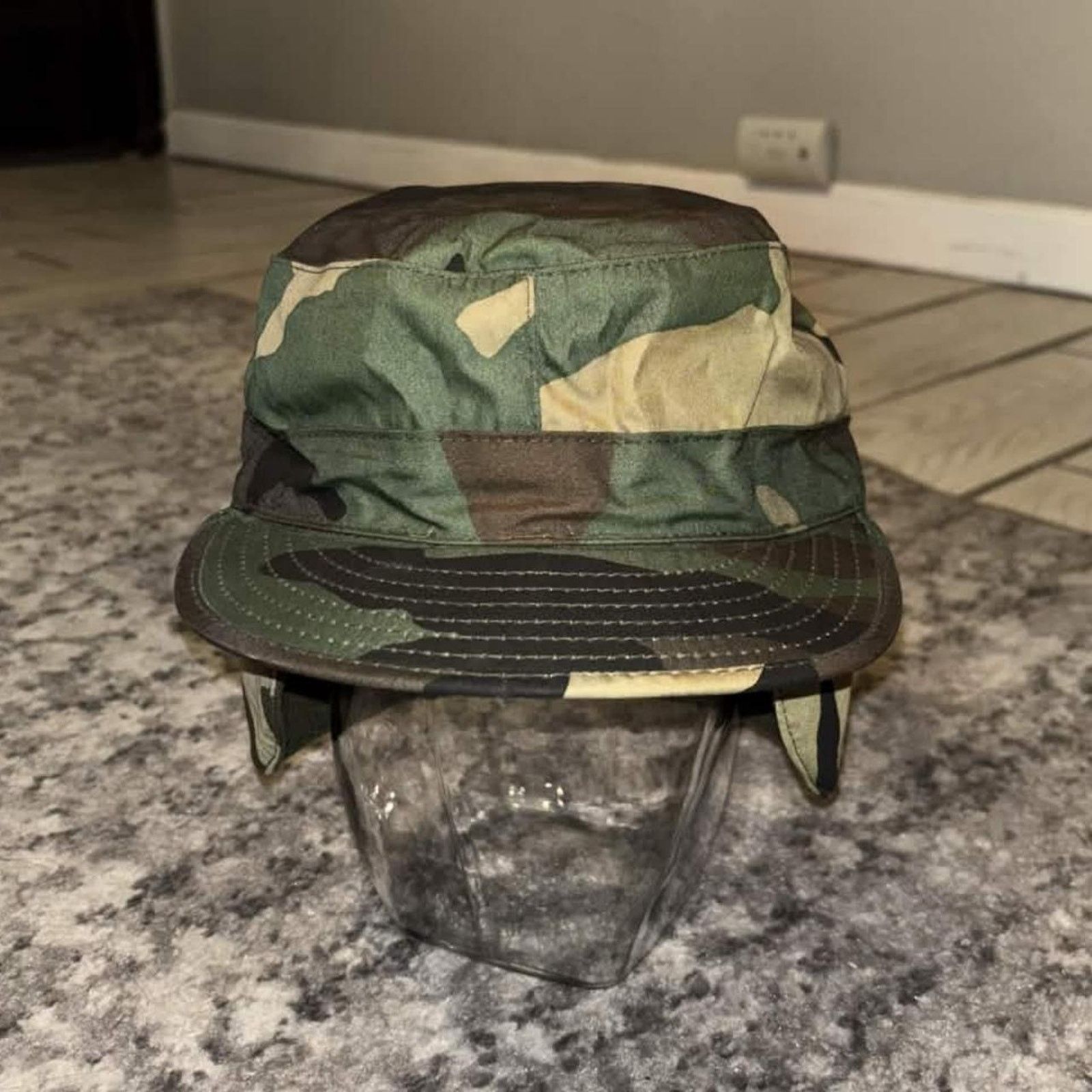 Vintage Vintage 80s Woodland Camouflage Military Cap Size ONE SIZE - 1 Thumbnail