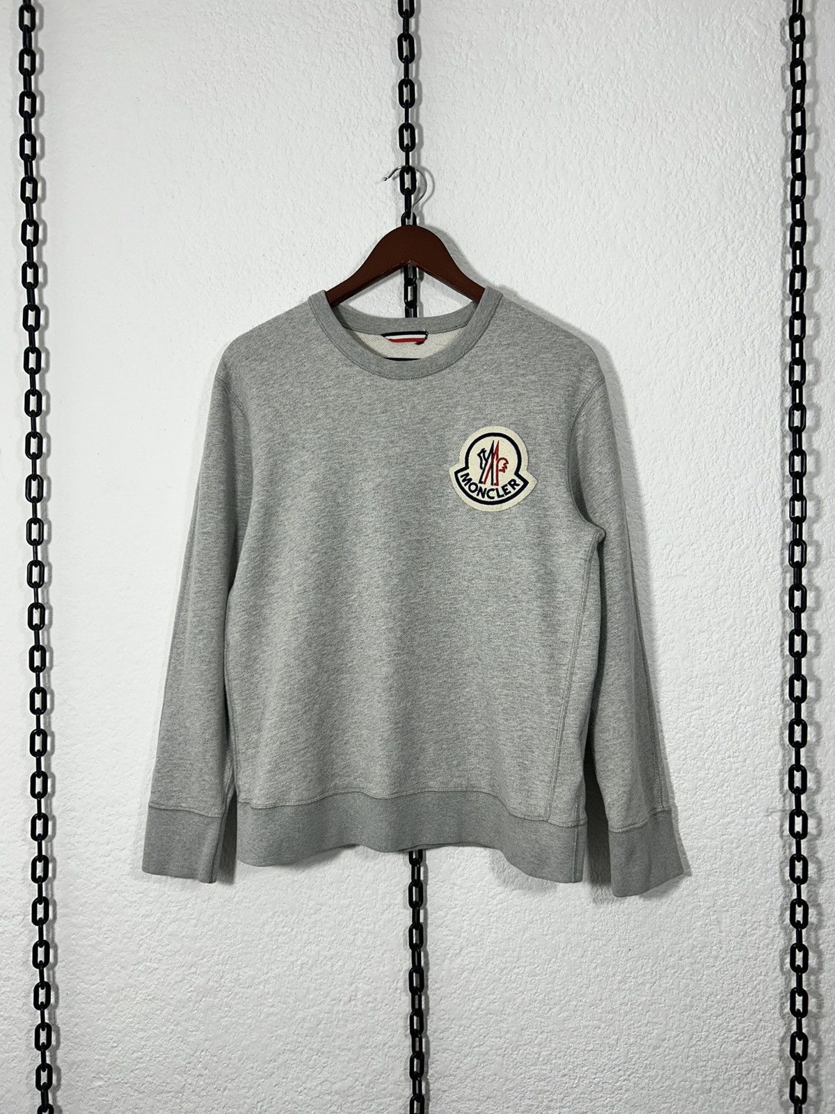 MONCLER◆MAGLIA GIROCOLLO/パーカー/XS/コットン/GRY/無地/F10938G70900 Moncler Maglia Girocollo Sweatshirt | Grailed