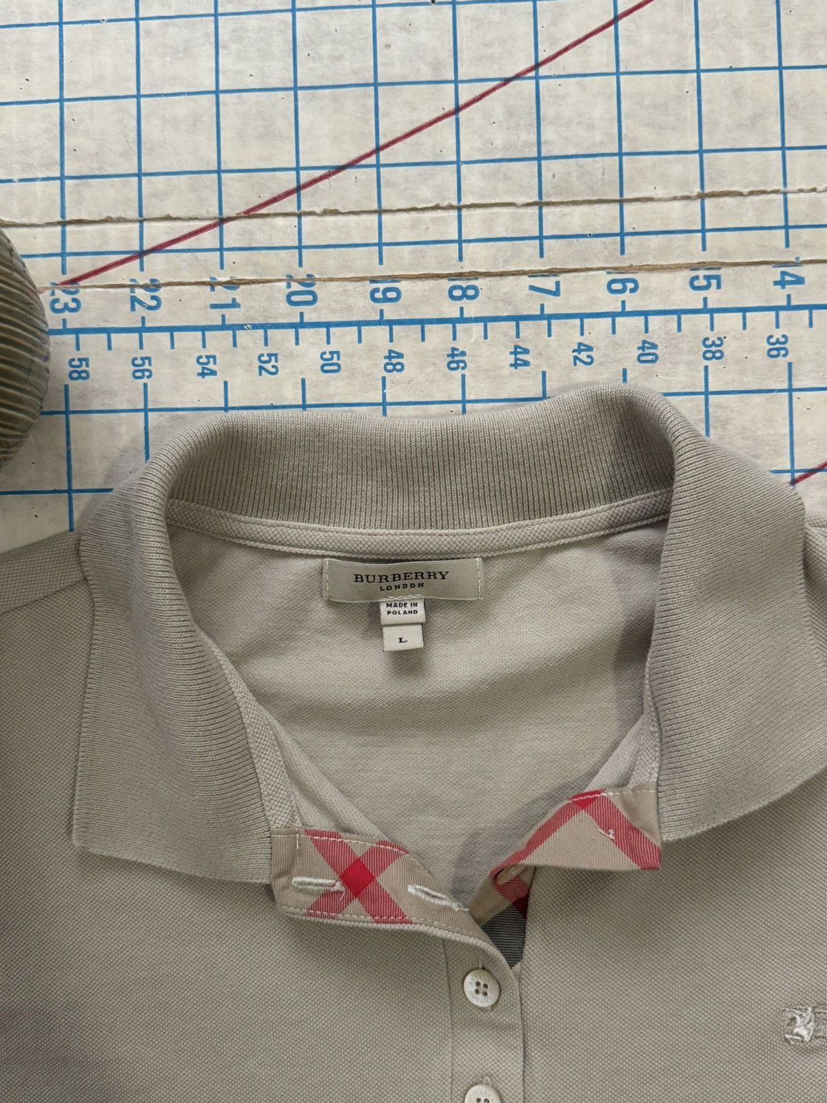 Burberry Burberry Short Sleeve Polo Shirt Women’s Large Tan Color Size L / US 10 / IT 46 - 5 Thumbnail