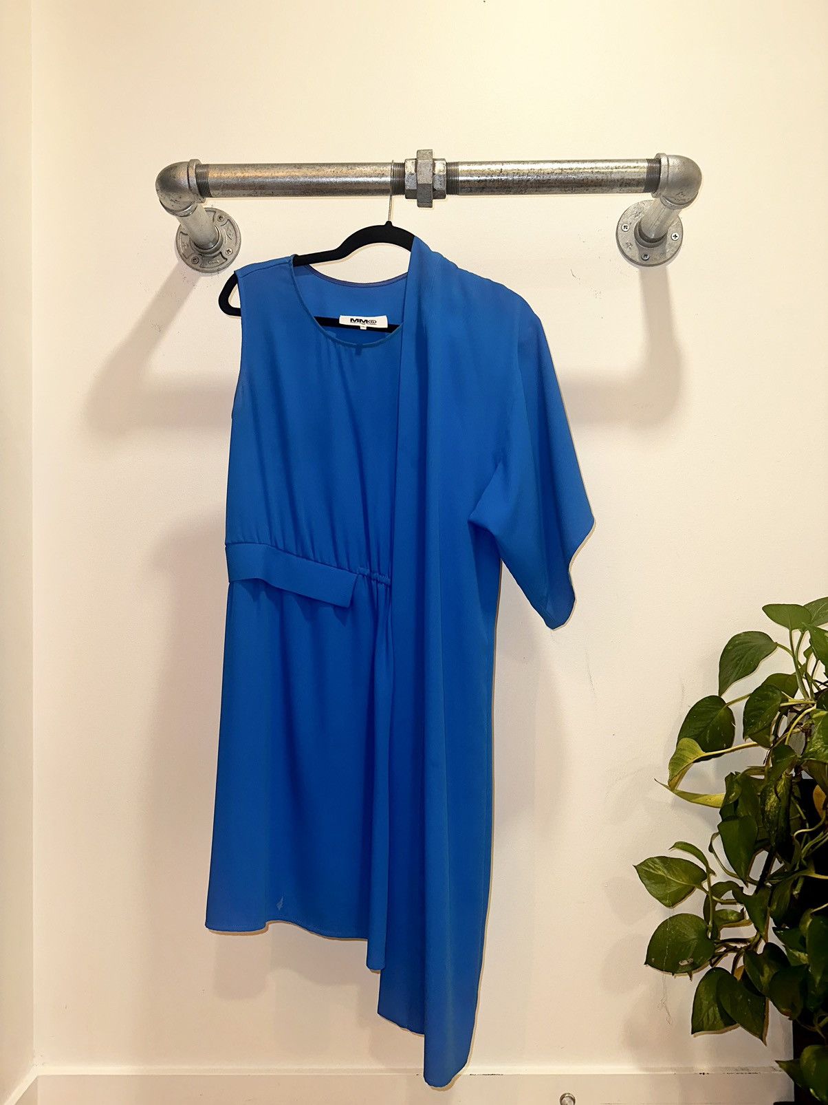 image of Maison Margiela Mm6 Blue Split Dress, Women's (Size Medium)