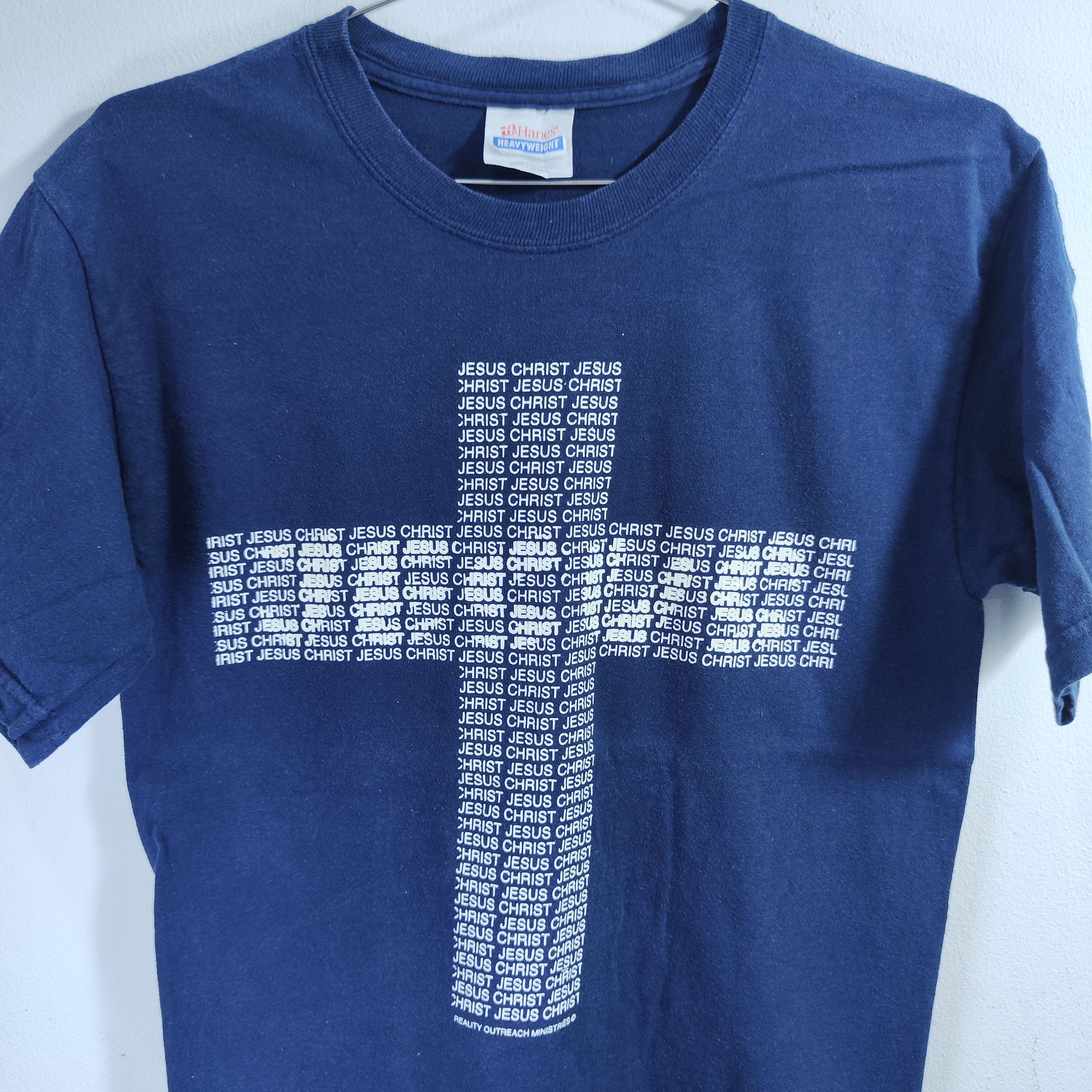 Hanes Vintage Jesus Christ Tee y2k Blue medium Size US M / EU 48-50 / 2 - 1 Thumbnail